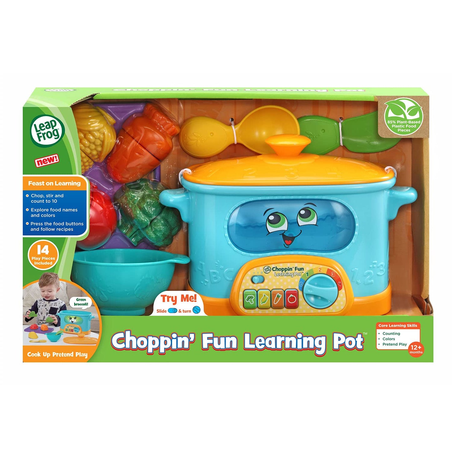 LeapFrog Choppin’ Fun Learning Pot – Orange | Pretend Play Kitchen Toy