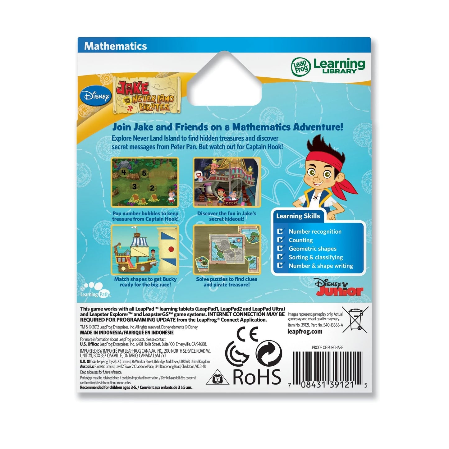 LeapFrog Explorer Learning Game: Jake and The Never Land Pirates – Early Math Adventures for Ages 3-5