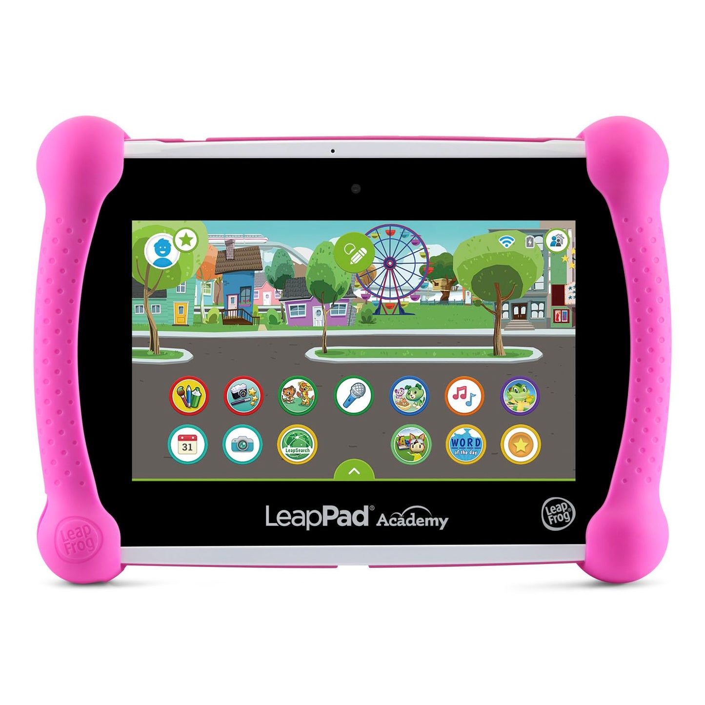 LeapFrog LeapPad Academy Pink – 7-inch Kids Learning Tablet with 20 Educational Apps (Ages 3–8)