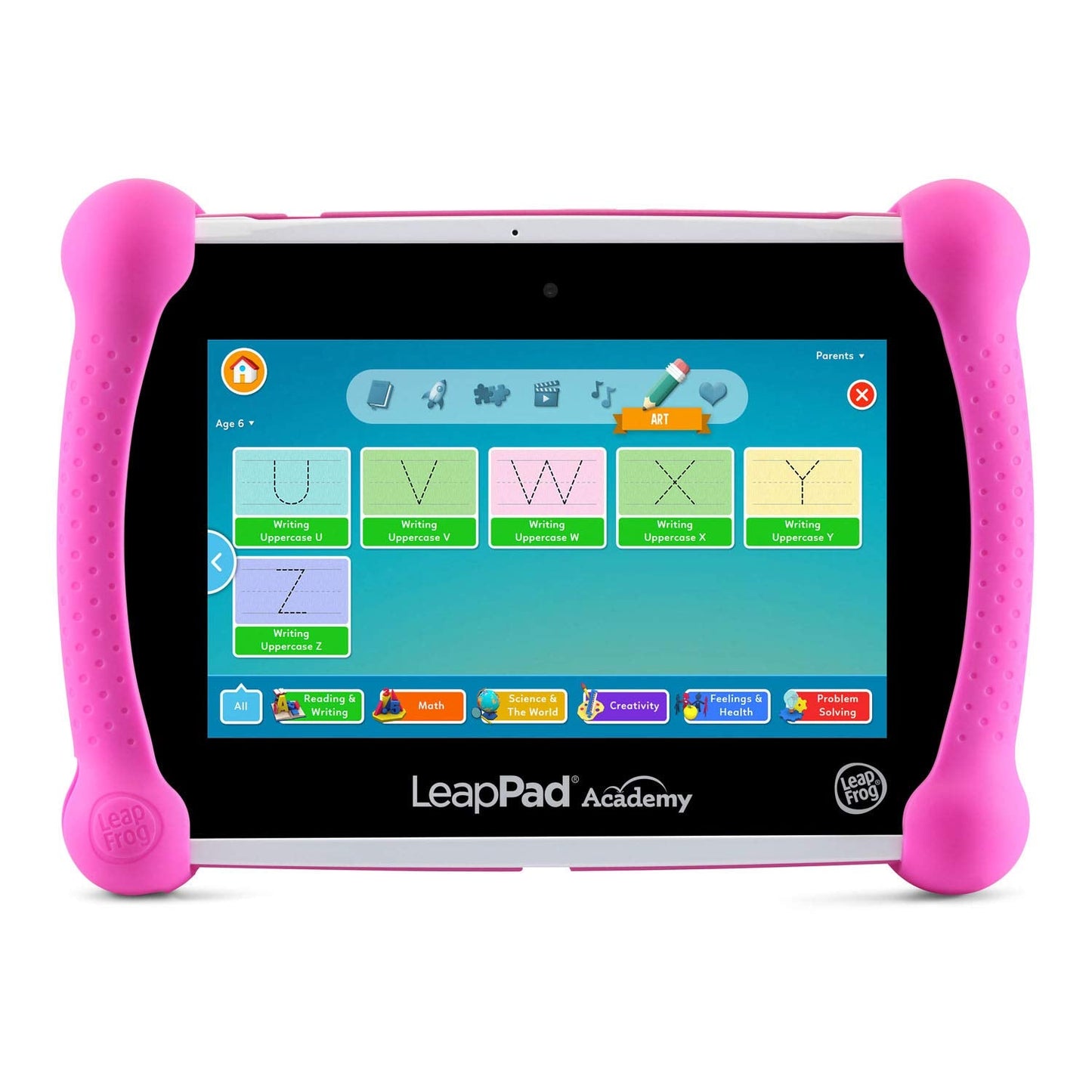 LeapFrog LeapPad Academy Pink – 7-inch Kids Learning Tablet with 20 Educational Apps (Ages 3–8)