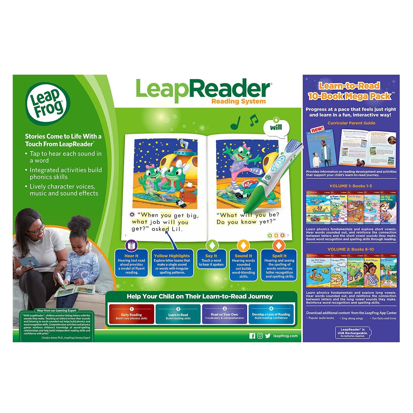 LeapFrog LeapReader System – 10-Book Mega Bundle for Ages 4-8 | Learn to Read
