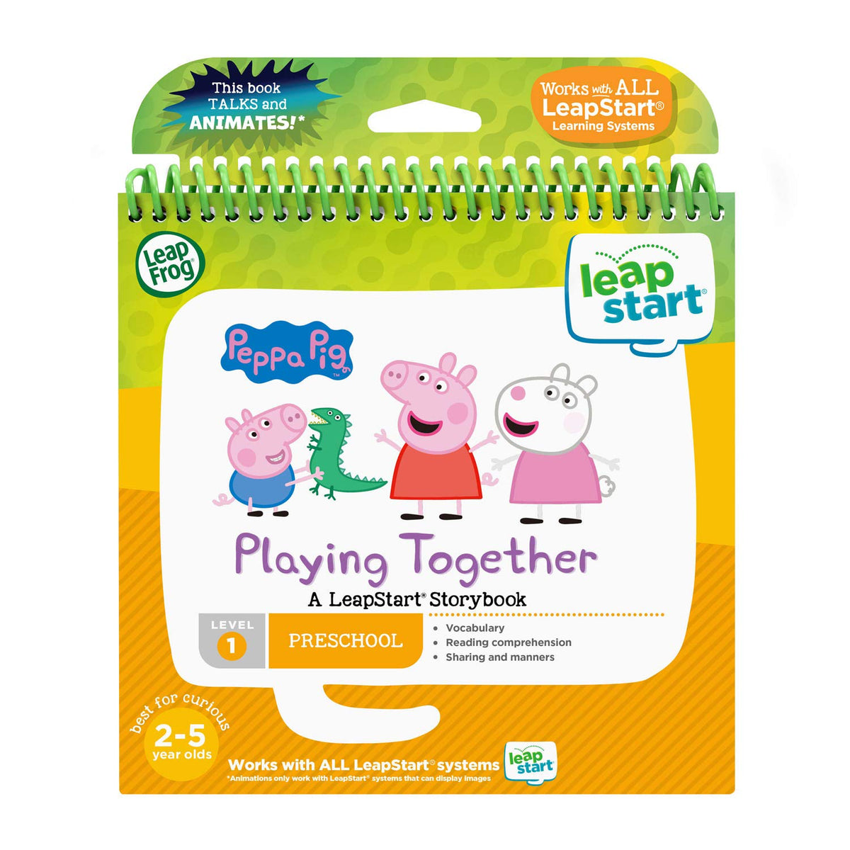 LeapFrog LeapStart 3D Peppa Pig Playing Together Book, Level 1 – Interactive Learning for Ages 2–5