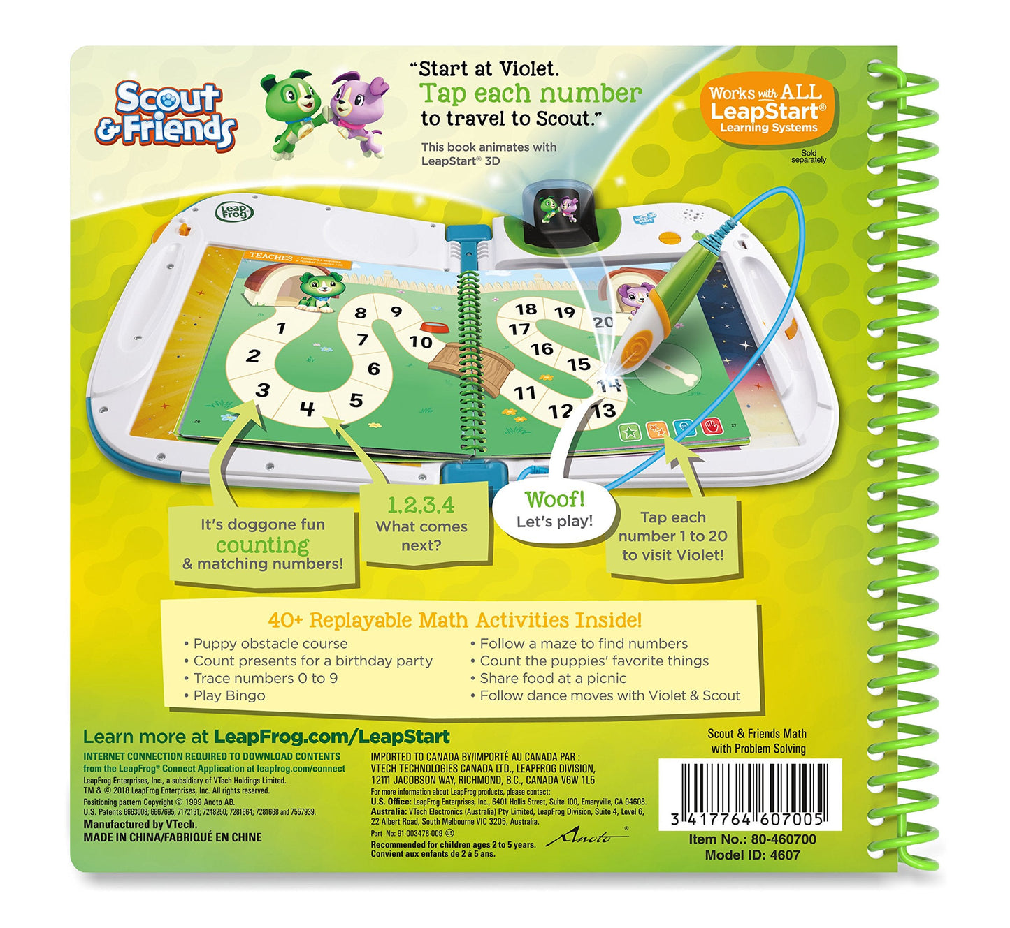LeapFrog LeapStart 3D Scout and Friends Math Book – Interactive Early Math for Ages 2-5