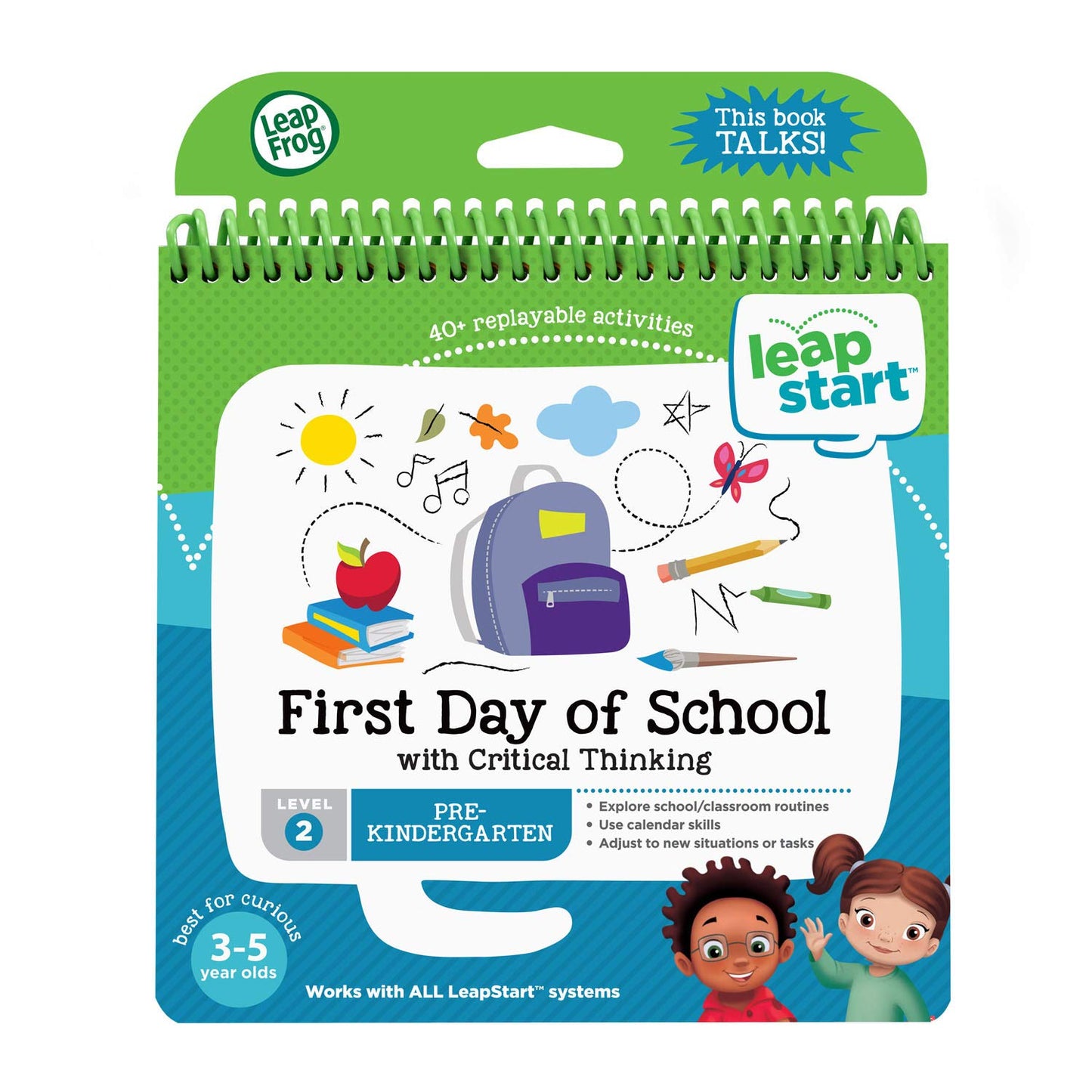 LeapFrog LeapStart First Day of School & Critical Thinking Book – Interactive Pre-K Learning