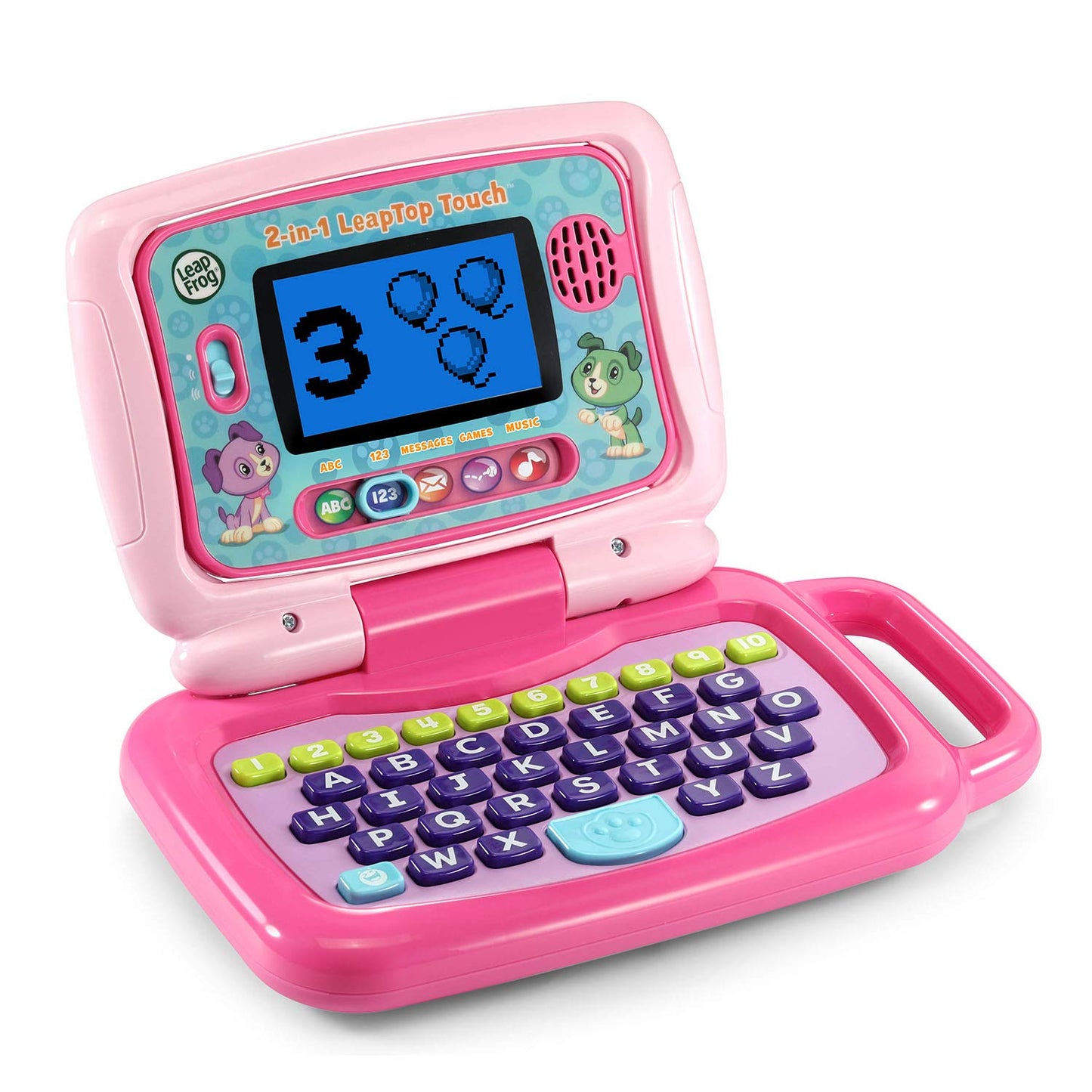 LeapFrog 2-in-1 LeapTop Touch Pink – Learn Letters, Numbers & More (Frustration Free Packaging)