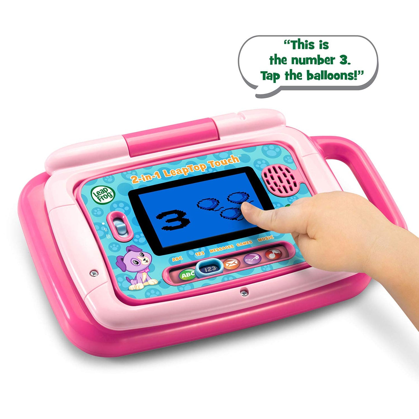LeapFrog 2-in-1 LeapTop Touch Pink – Learn Letters, Numbers & More (Frustration Free Packaging)
