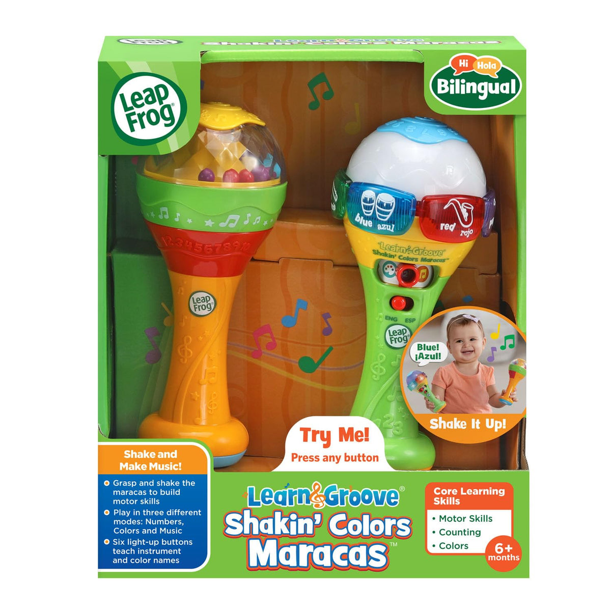 LeapFrog Learn and Groove Shakin' Colors Maracas – Bilingual Baby Musical Toy