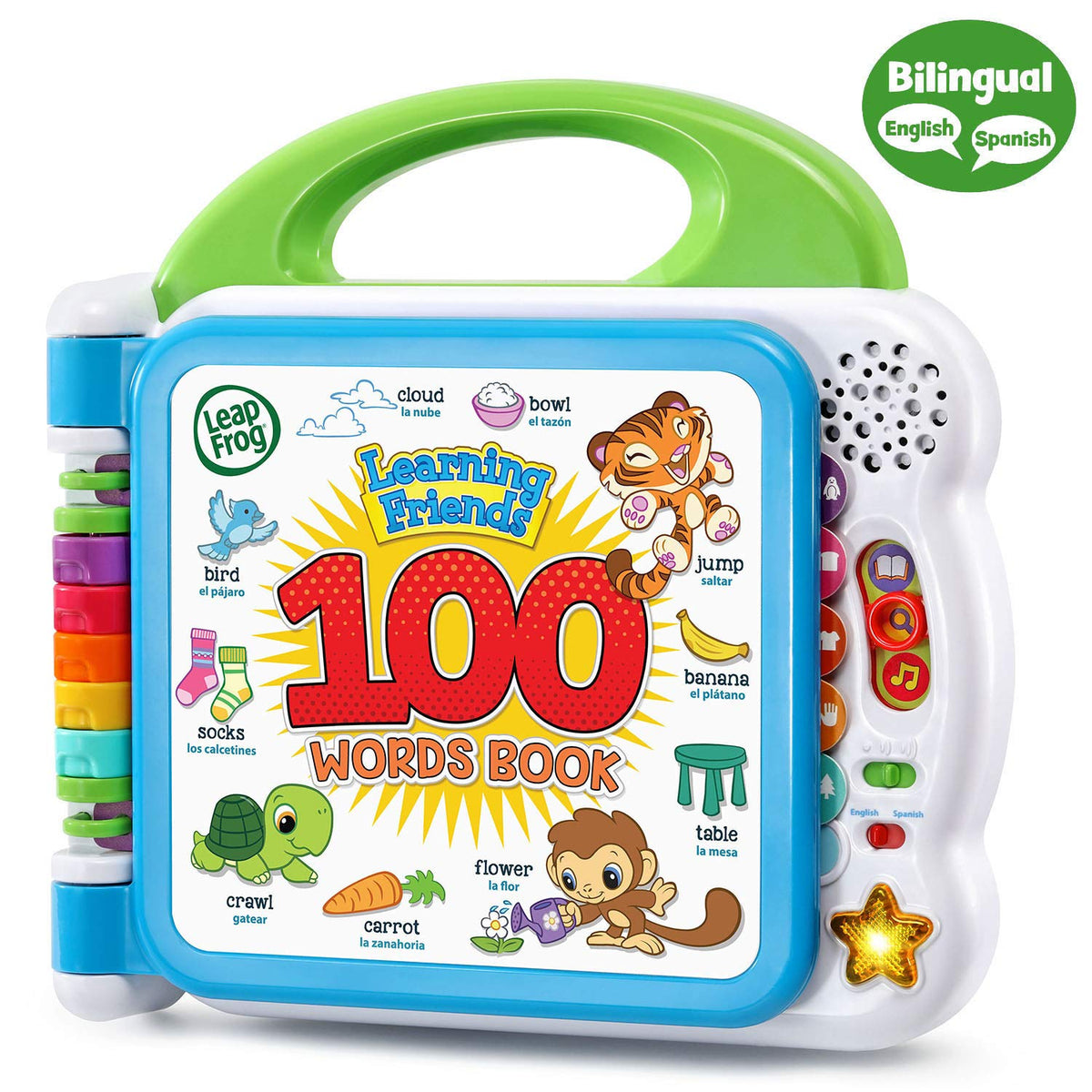 LeapFrog Learning Friends 100 Words Book (Frustration Free Packaging) – Green, Bilingual Learning Toy