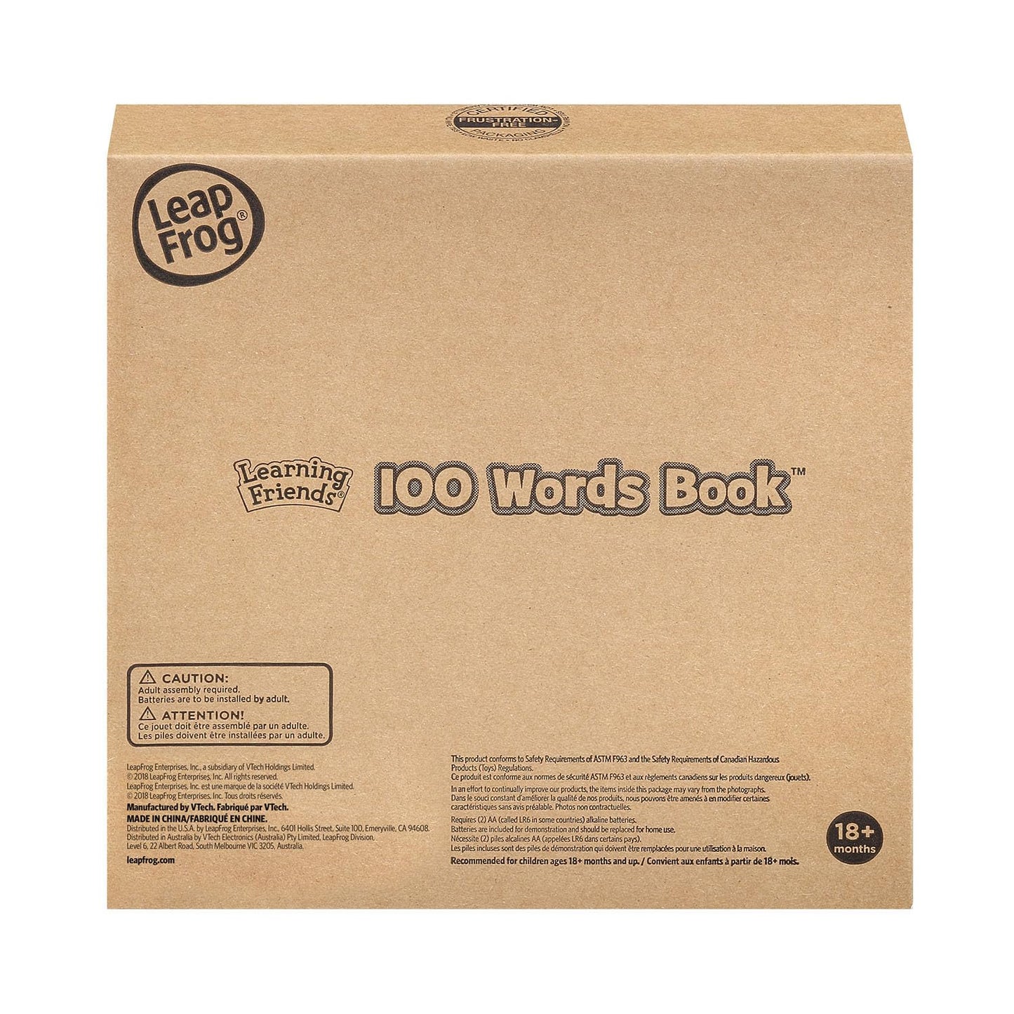 LeapFrog Learning Friends 100 Words Book (Frustration Free Packaging) – Green, Bilingual Learning Toy