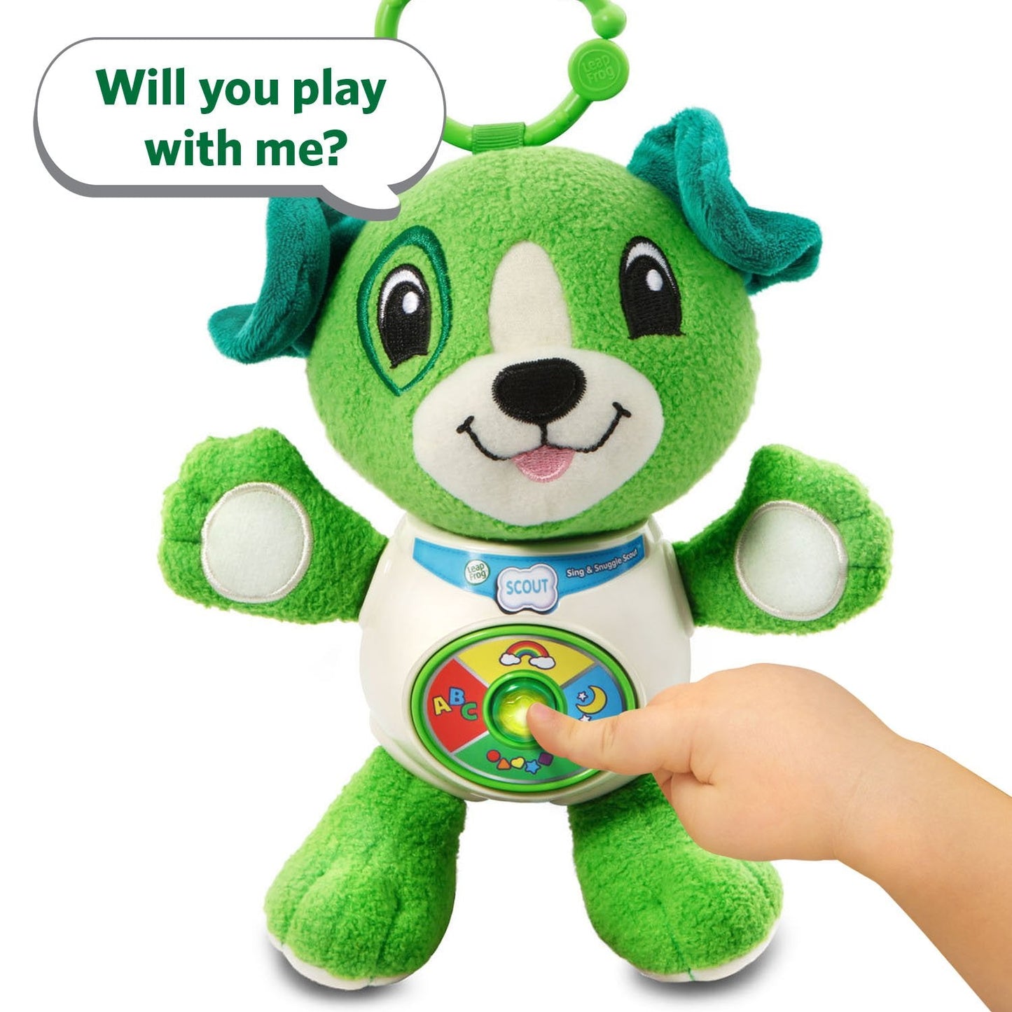 LeapFrog Sing and Snuggle Scout – Plush Interactive Puppy with Songs and Car-Seat Ring