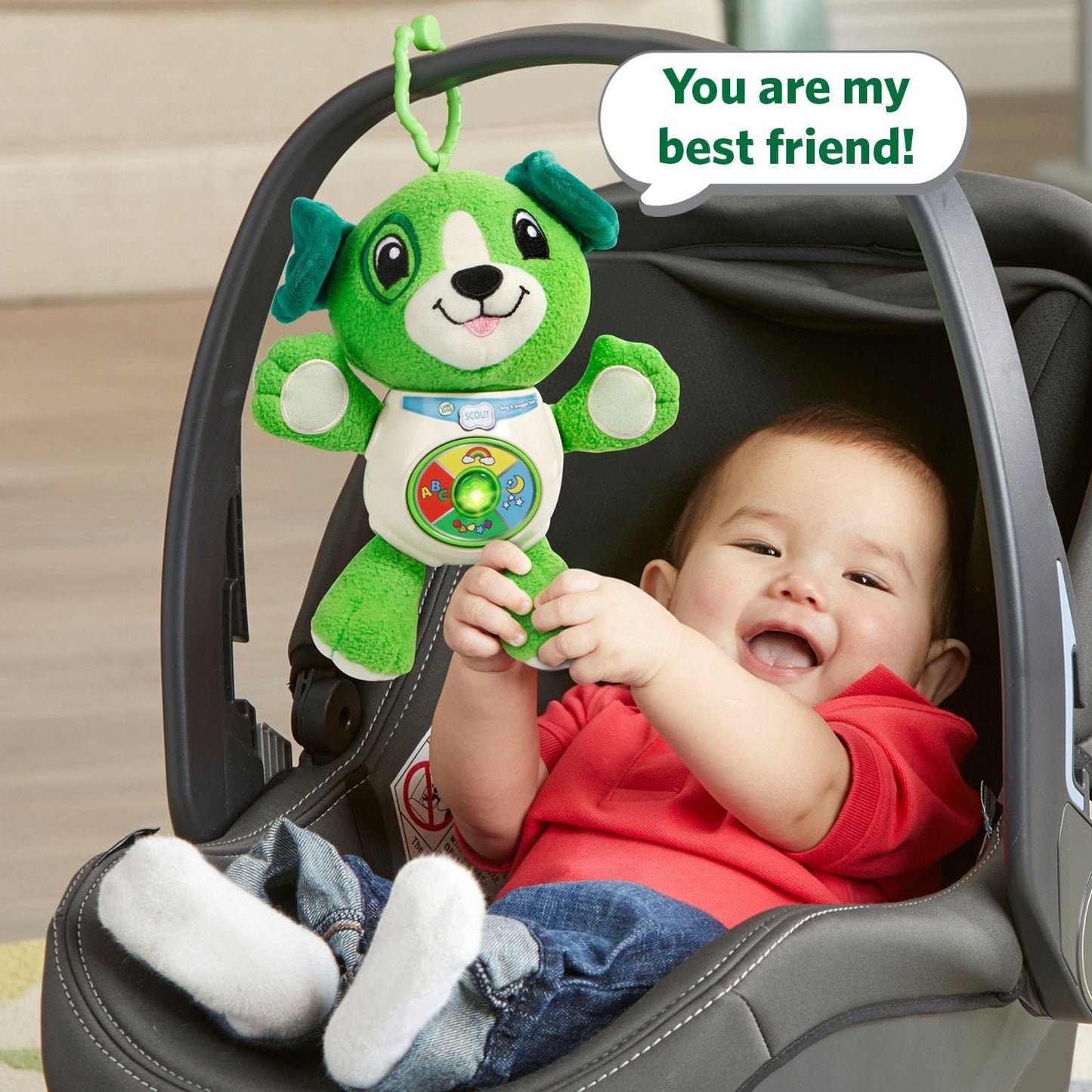 LeapFrog Sing and Snuggle Scout – Plush Interactive Puppy with Songs and Car-Seat Ring