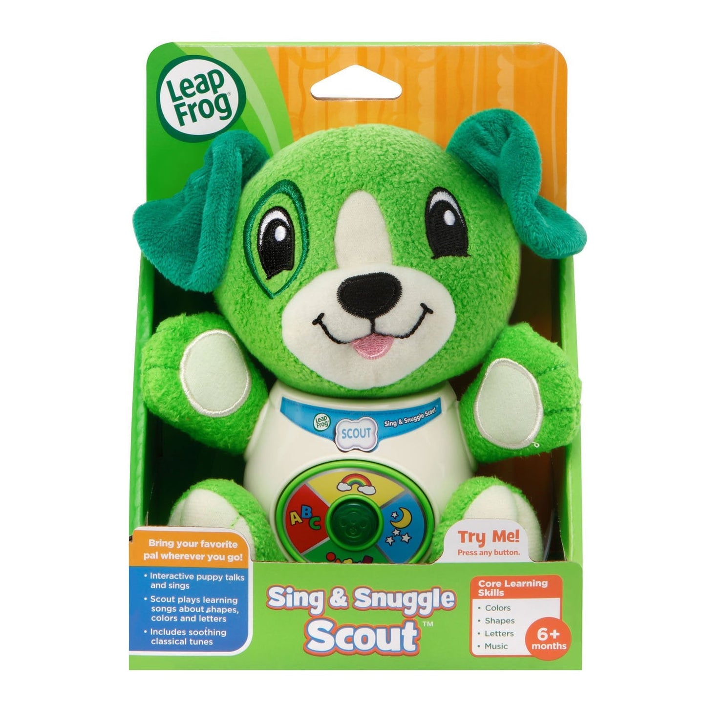 LeapFrog Sing and Snuggle Scout – Plush Interactive Puppy with Songs and Car-Seat Ring