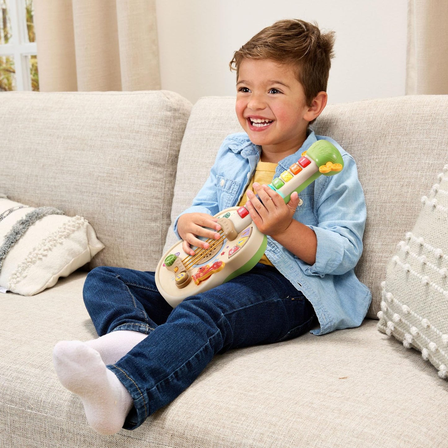 LeapFrog Strum and Count Wooden Guitar – Interactive Musical Toy for Toddlers