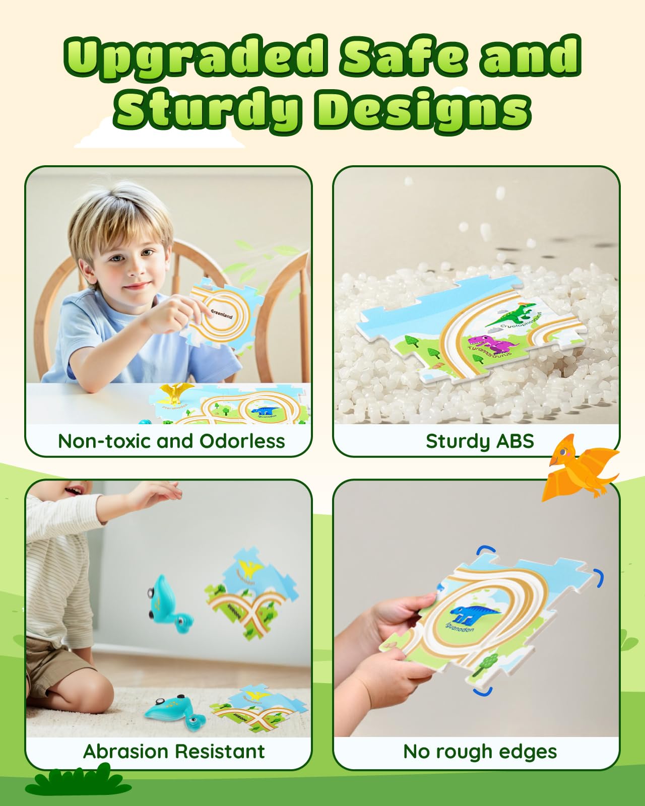 Leapio Puzzle Racer: Dinosaur Car Track Set for Kids 3-8 — STEM Learning & Family Play