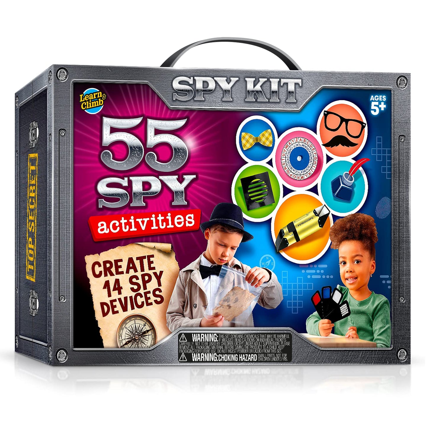 Learn & Climb Kids Spy Kit | 15 Secret Missions & 14 Detective Gadgets – Gift for Ages 7–10