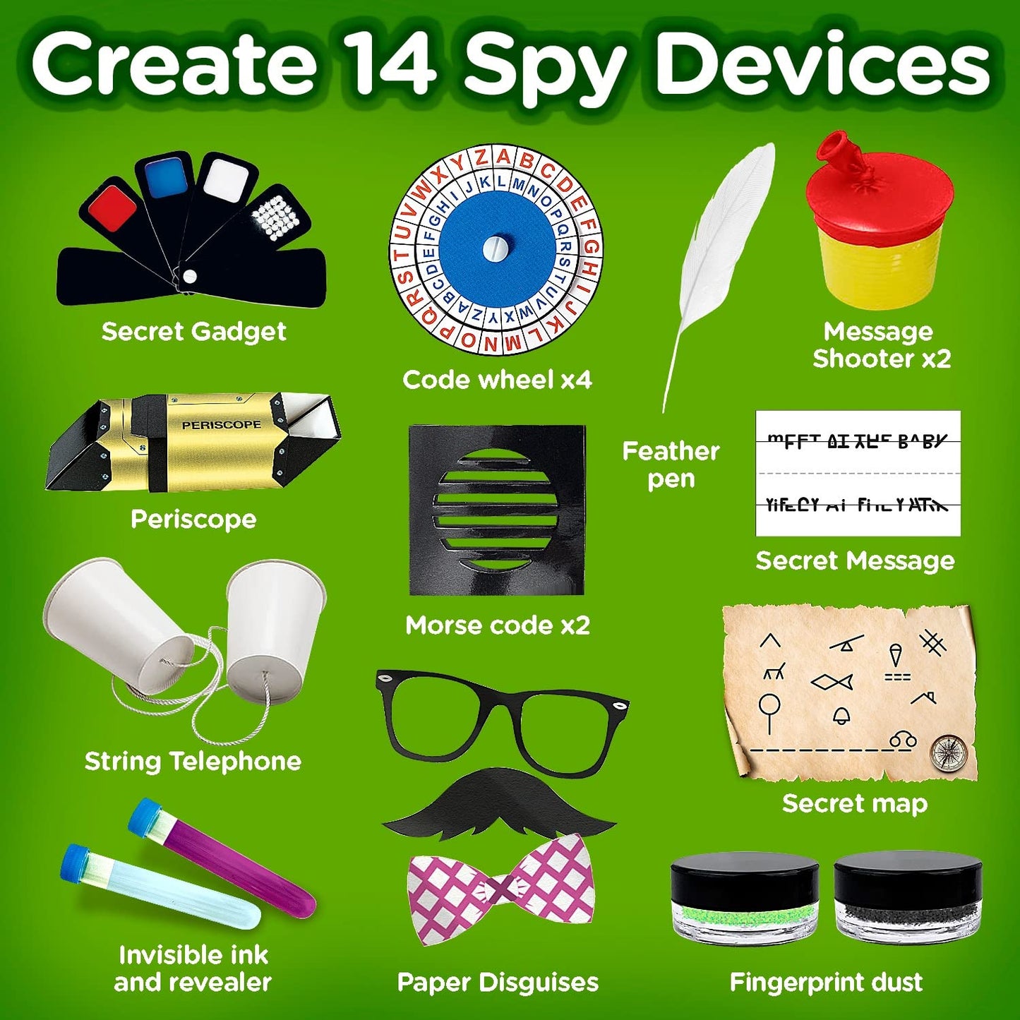 Learn & Climb Kids Spy Kit | 15 Secret Missions & 14 Detective Gadgets – Gift for Ages 7–10