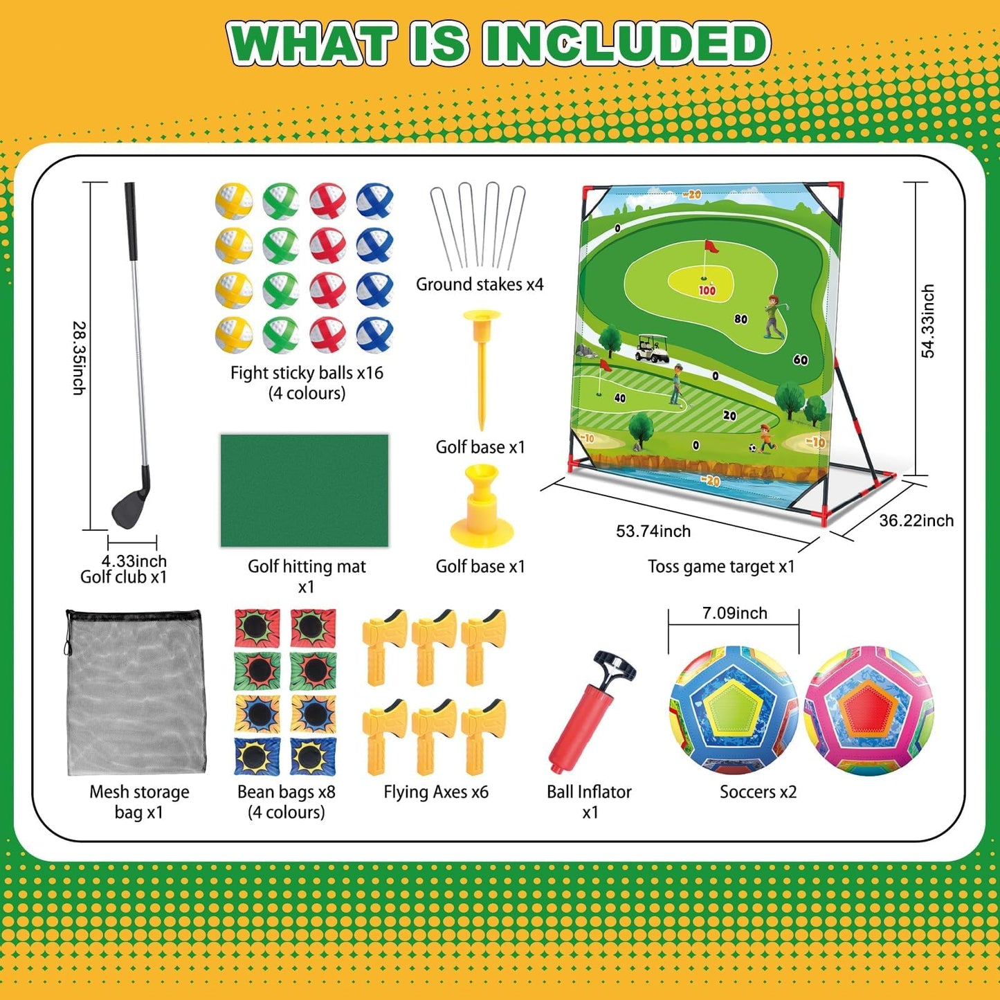 Learn2M Golf Game Set for Kids & Teens – Outdoor Backyard Golf, Darts, Bean Bags & More