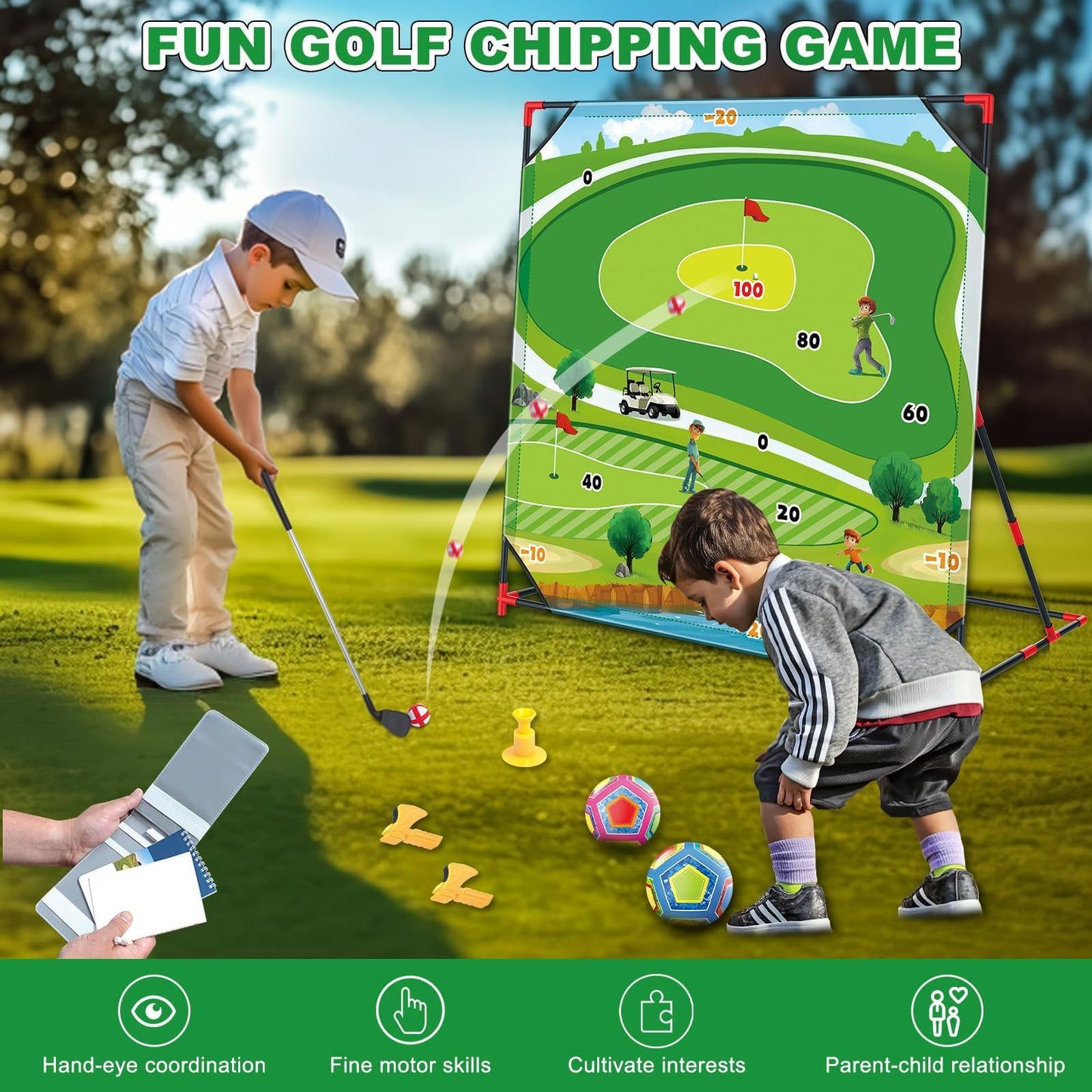 Learn2M Golf Game Set for Kids & Teens – Outdoor Backyard Golf, Darts, Bean Bags & More