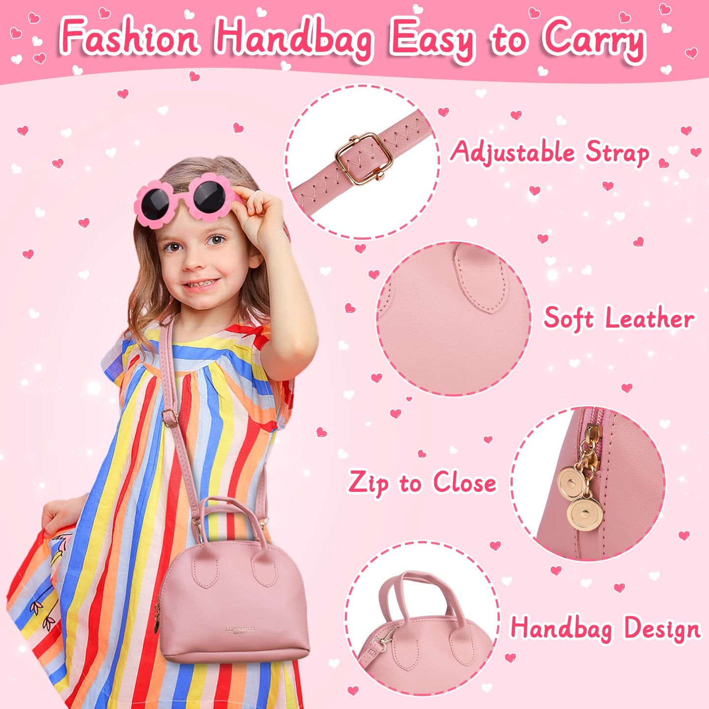 Learn2M Play Purse for Girls 3-6 | First Handbag Toy Kit with Makeup & Accessories