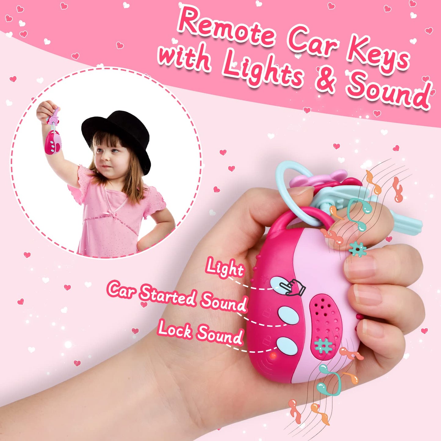 Learn2M Play Purse for Girls 3-6 | First Handbag Toy Kit with Makeup & Accessories