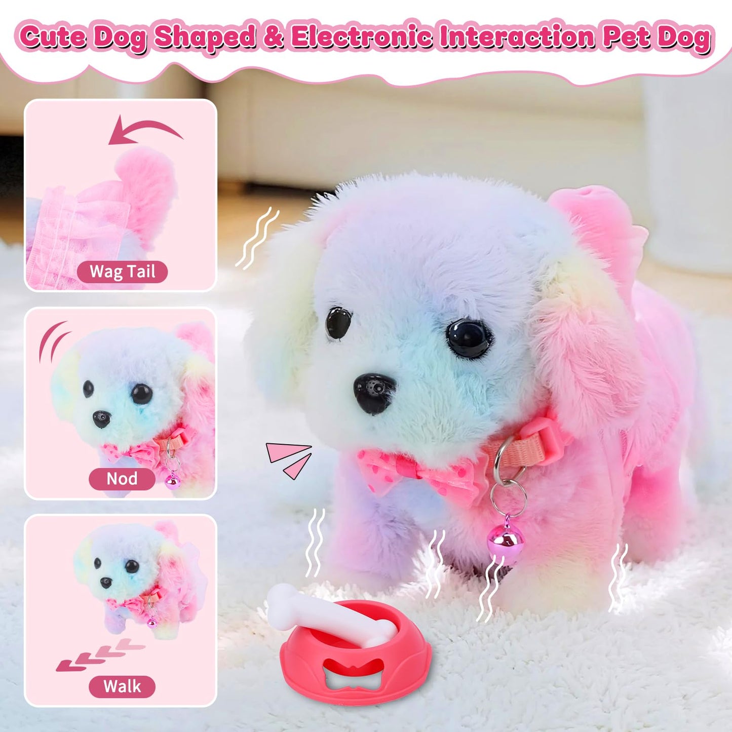 Learn2M 13-Piece Puppy Playset: Pretend Stroller & Interactive Barking Dog Toy
