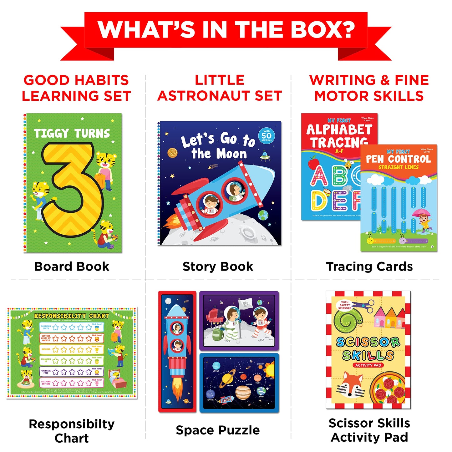 Learnabee Box Set for 3-Year-Olds — Educational Books, Puzzles & Safe Craft Activities