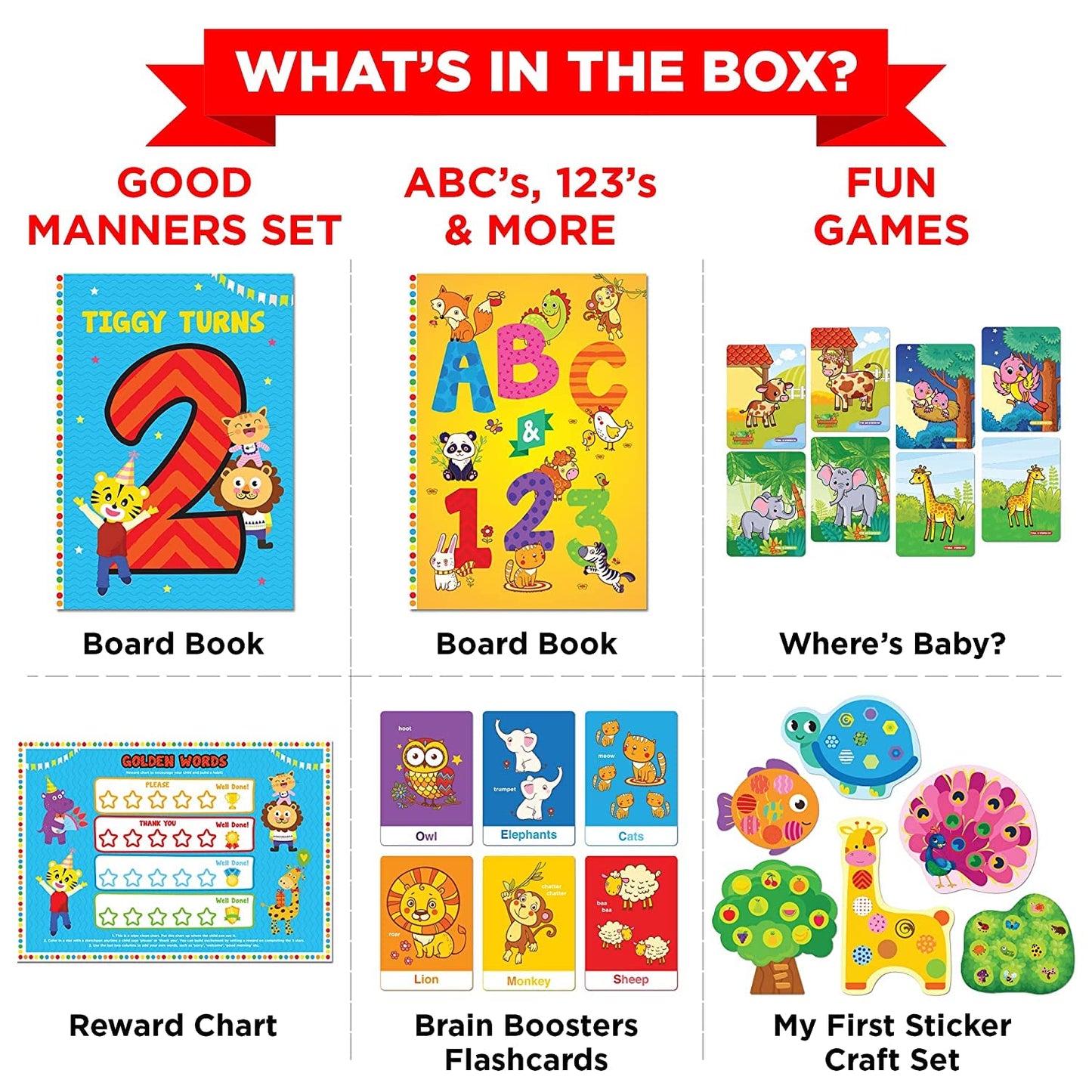 Learnabee Box Set for 2-Year-Olds: Board Books & Activities