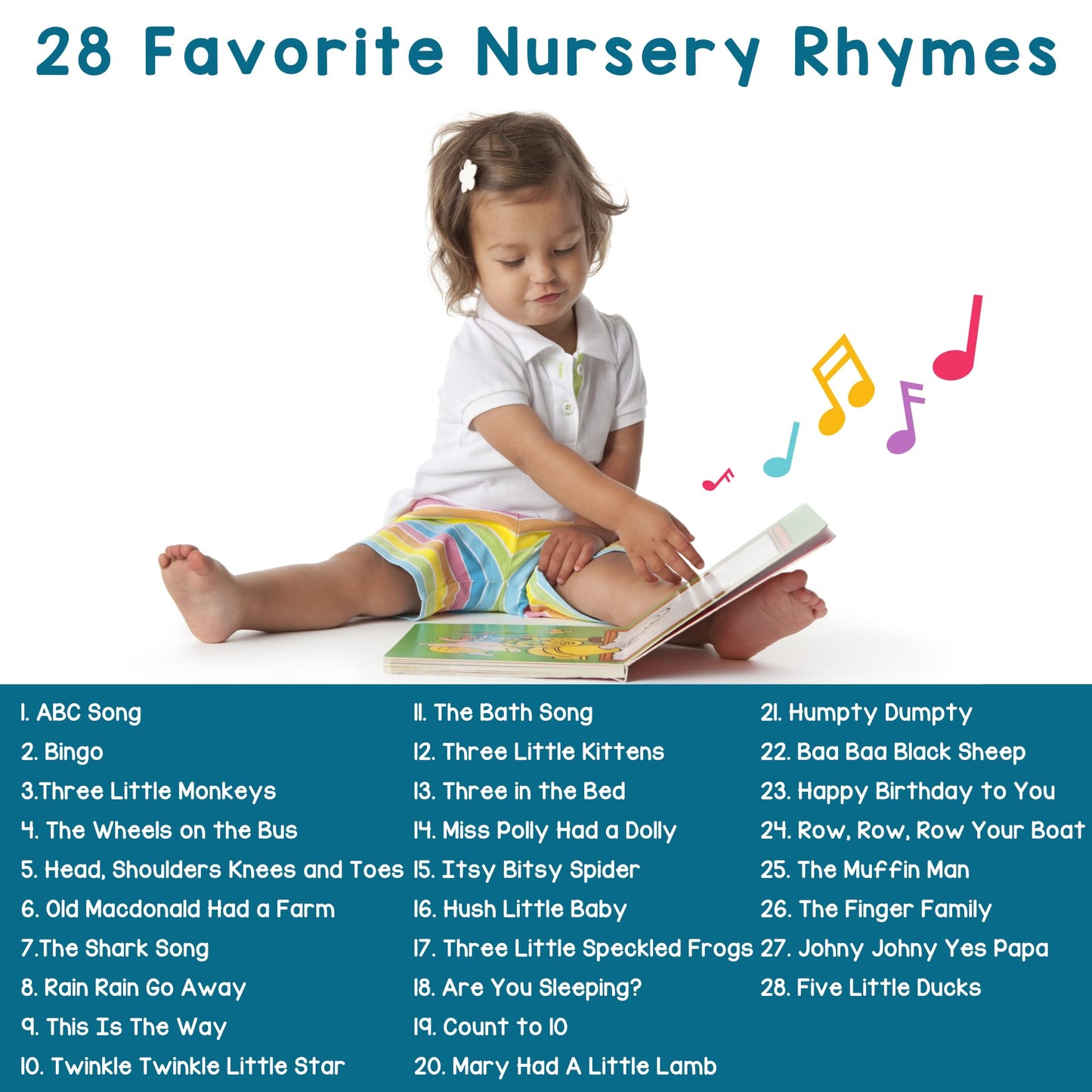 Learning Bugs Nursery Rhymes: 28-Button Sing-Along Music Book for Toddlers 1-3