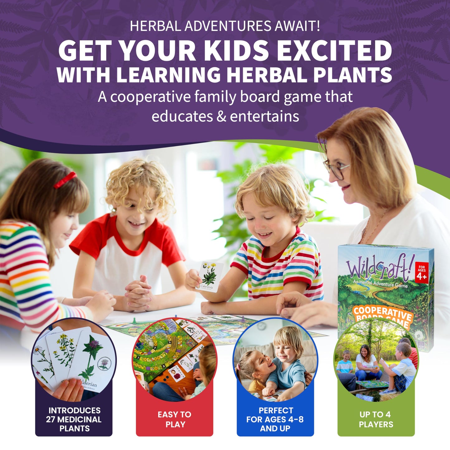 Wildcraft! Herbal Adventure Cooperative Board Game by LearningHerbs — Learn 25 Herbs Through Play