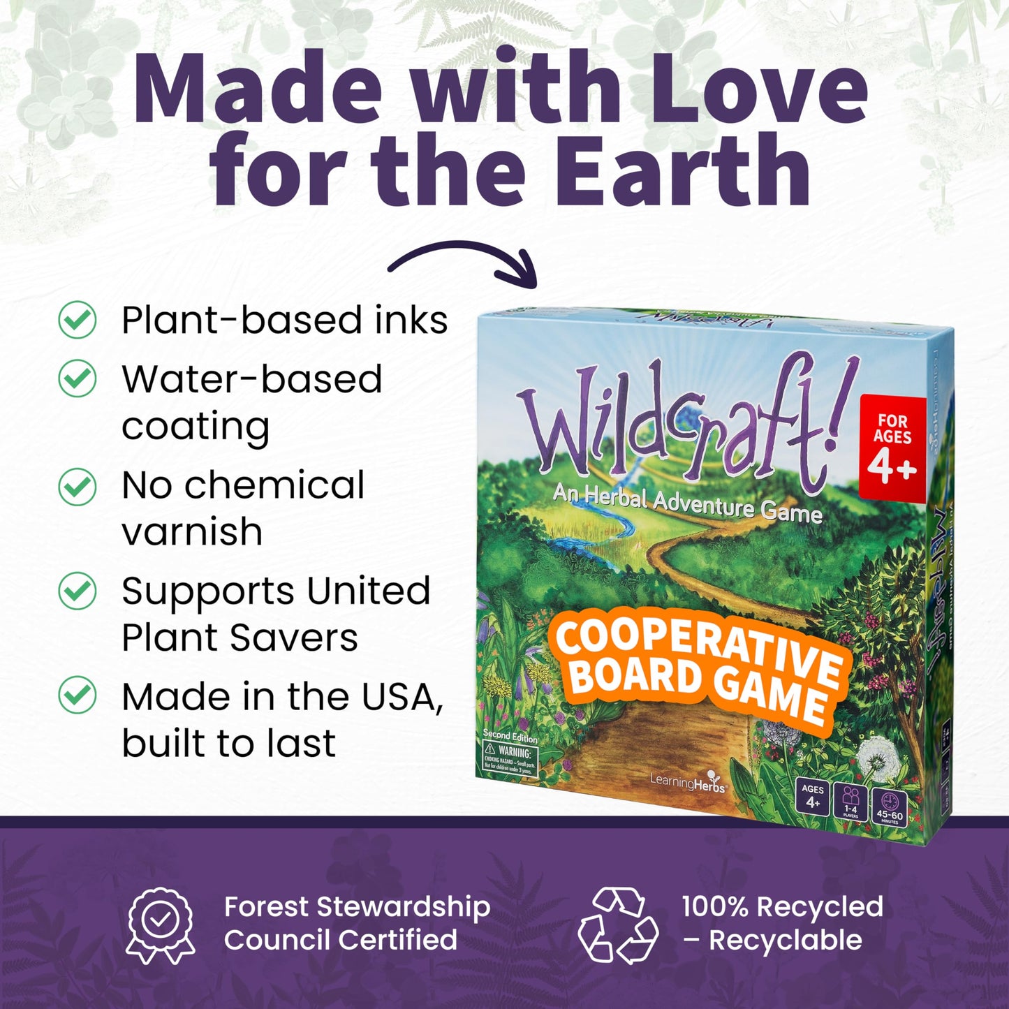 Wildcraft! Herbal Adventure Cooperative Board Game by LearningHerbs — Learn 25 Herbs Through Play