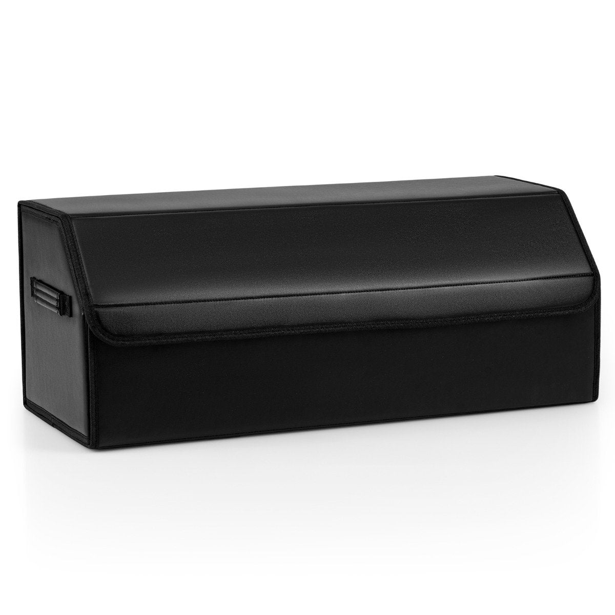 Leather Car Trunk Organizer with Lid Removable Divider and Large Capacity-Gradient Black-Size 1