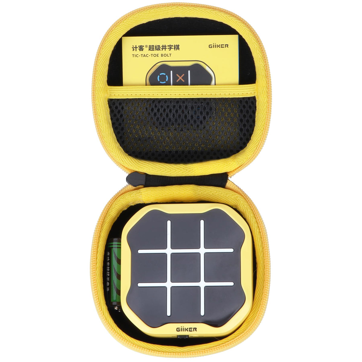 Lebakort Storage Case for GiiKER Tic Tac Toe Bolt 3-in-1 – Black & Yellow