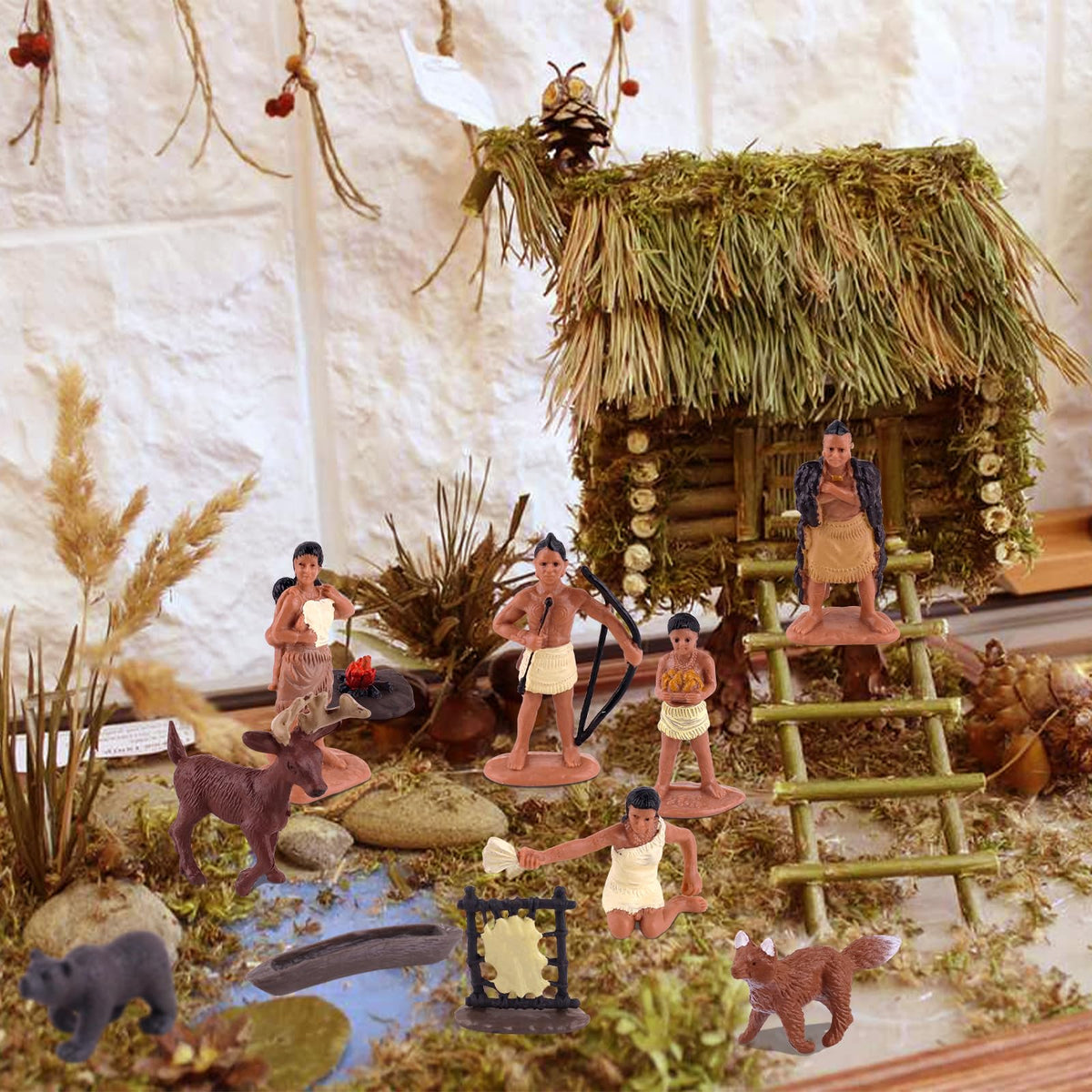 LEBERY Native American Figurines Set — 12 Miniatures for Education, Play, and Decor