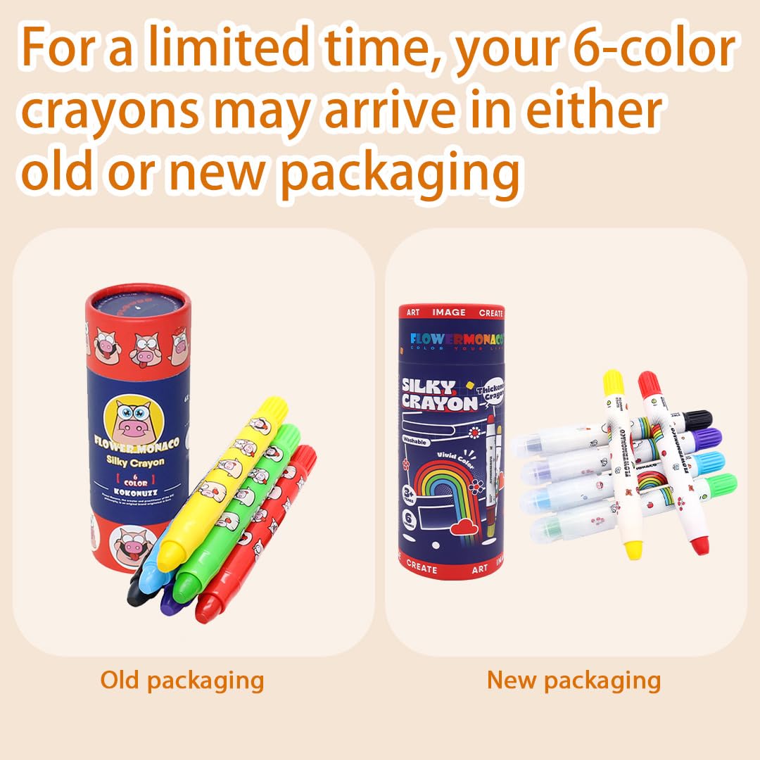 Lebze Jumbo Crayons for Toddlers – 24-Count Washable, Non-Toxic, Easy-to-Hold Silky Crayons