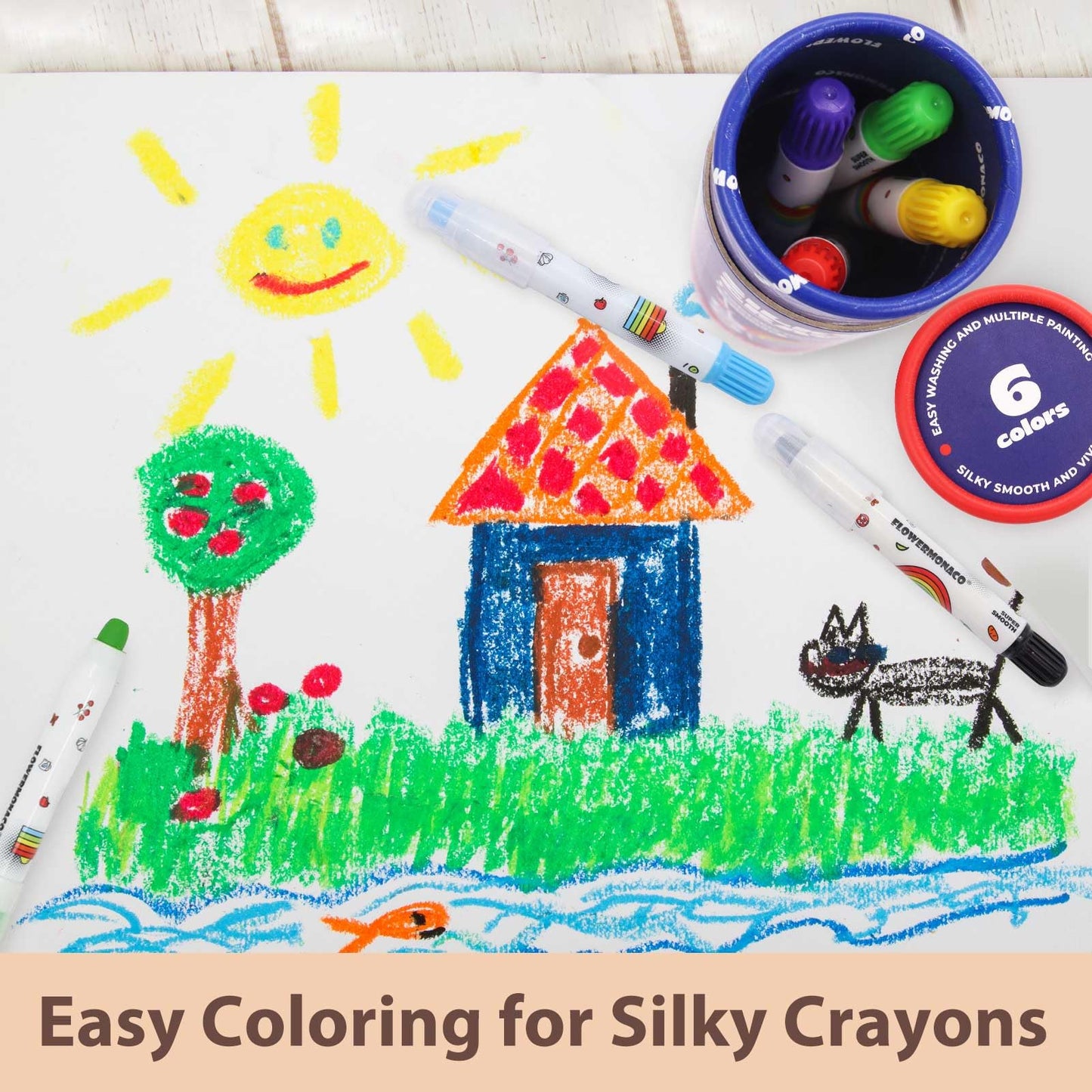 Lebze Jumbo Crayons for Toddlers – 24-Count Washable, Non-Toxic, Easy-to-Hold Silky Crayons