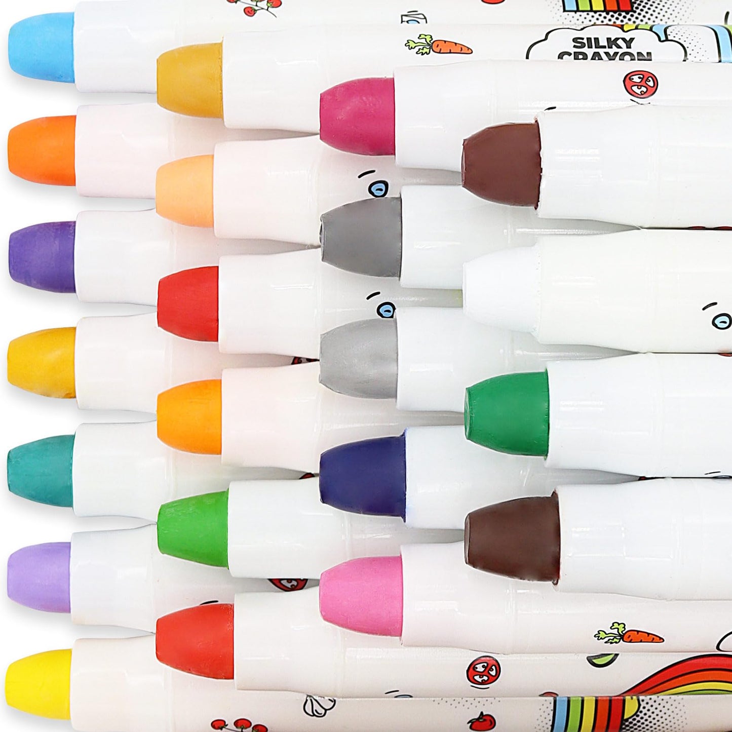 Lebze Washable Jumbo Crayons for Toddlers – 24 Non-Toxic Colors (Flower Monaco)