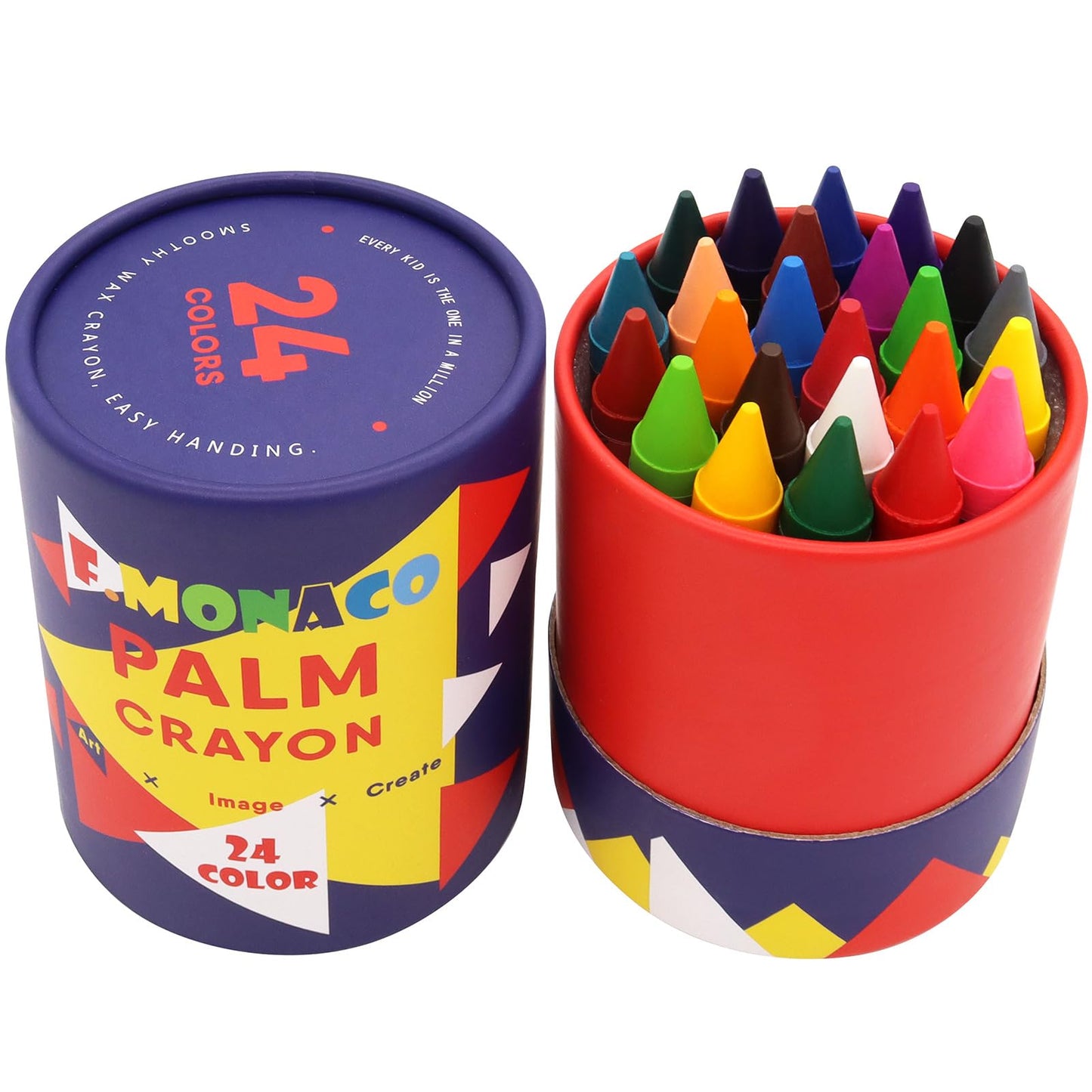 Lebze Toddler Crayons – Flower Monaco, 24 Non-Toxic Jumbo Colors for Kids 3+