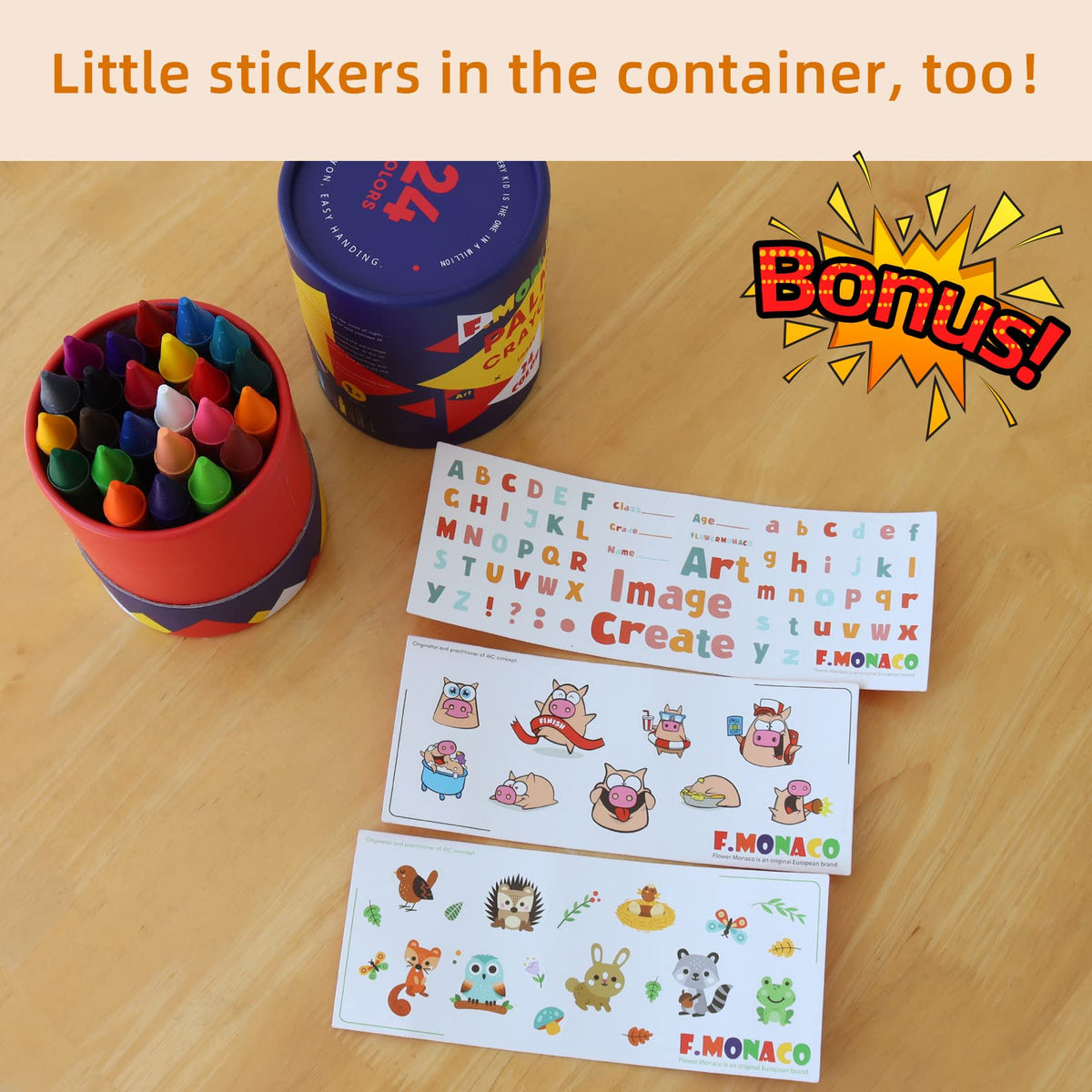 Lebze Toddler Crayons – Flower Monaco, 24 Non-Toxic Jumbo Colors for Kids 3+