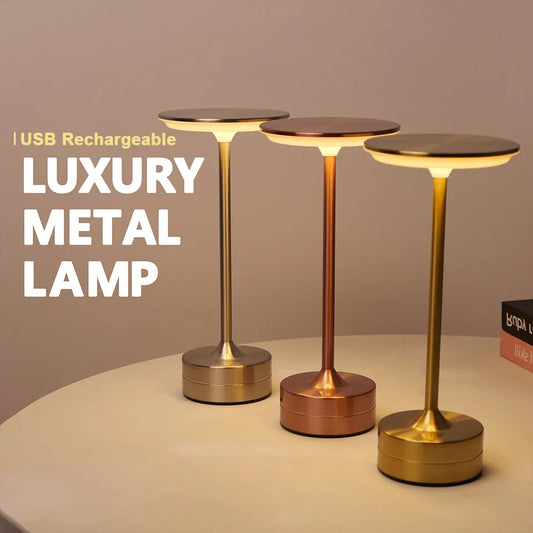 LED Table Lamp Touch Sensor Night Light – USB Rechargeable Portable Wireless Lamp for Bedroom, Restaurant, Hotel, or Bar