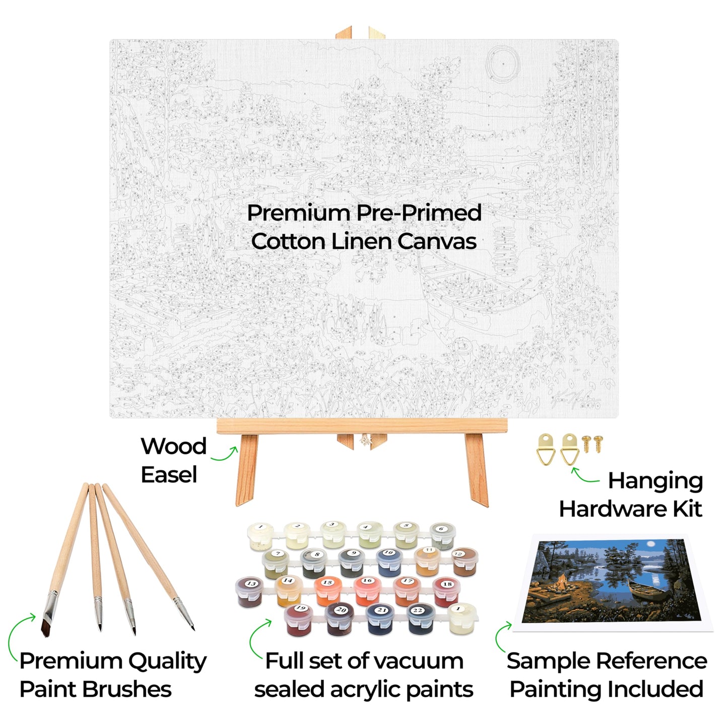 Ledgebay Moonlight Bay 12x16 Framed Paint by Numbers Kit for Adults
