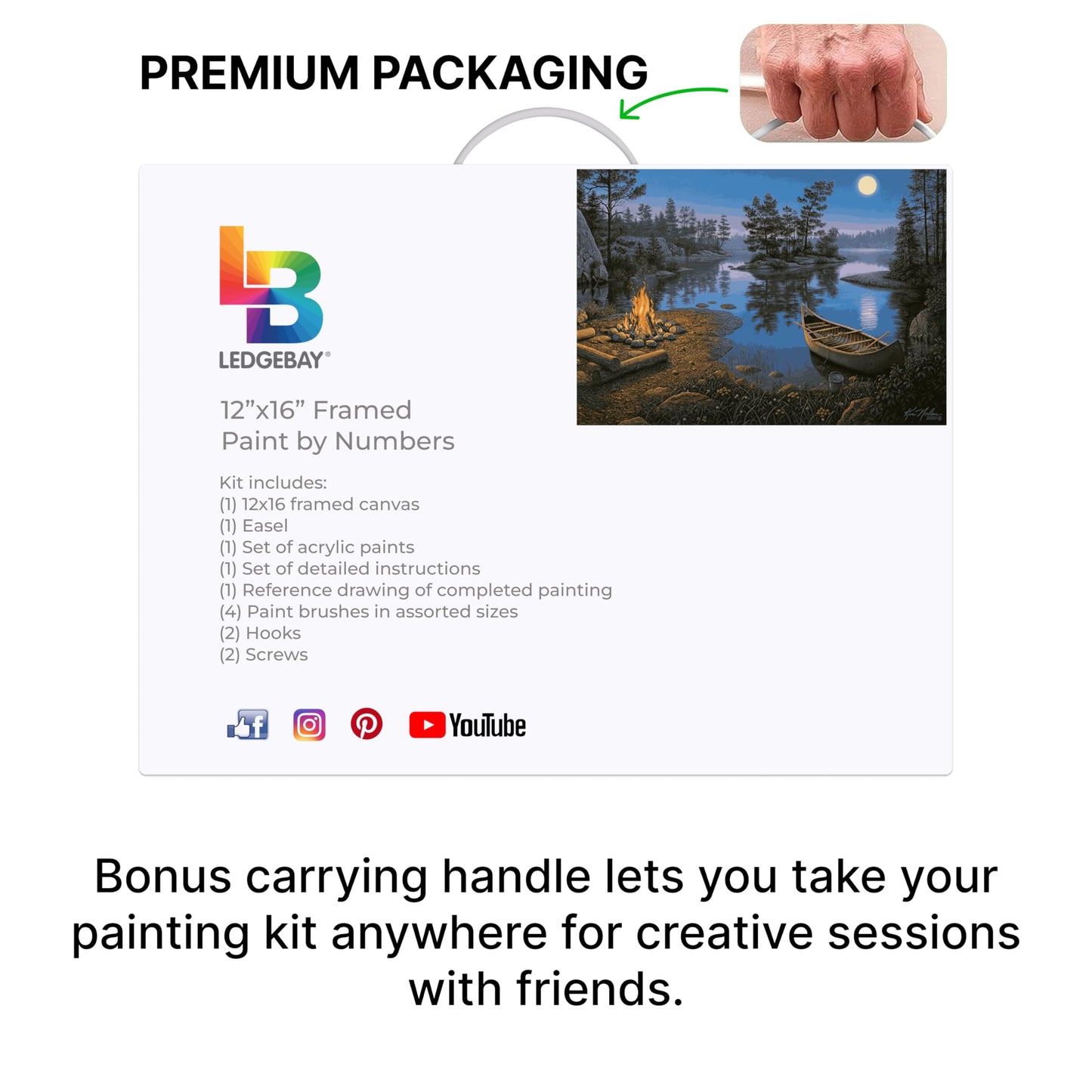 Ledgebay Moonlight Bay 12x16 Framed Paint by Numbers Kit for Adults