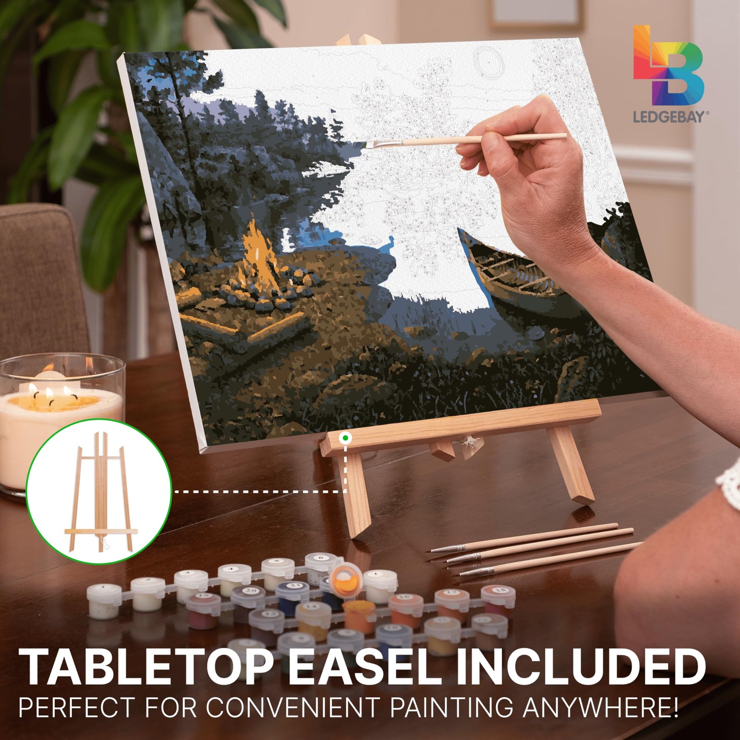 Ledgebay Moonlight Bay 12x16 Framed Paint by Numbers Kit for Adults