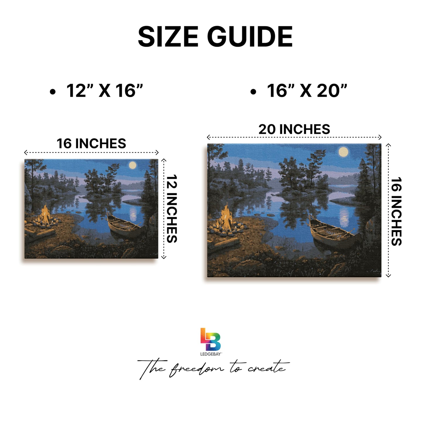 Ledgebay Moonlight Bay 12x16 Framed Paint by Numbers Kit for Adults