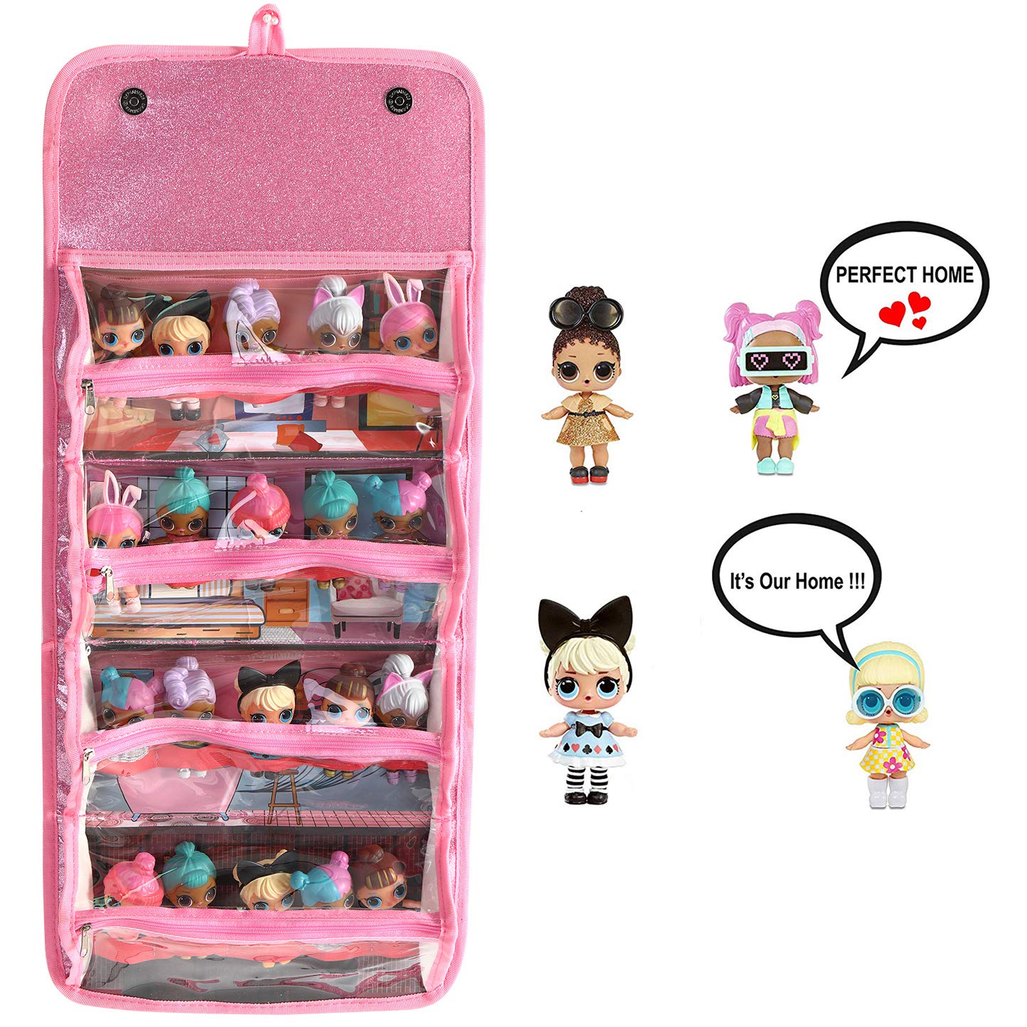 Leeche Dolls Storage & Display Case – Compatible with All LOL Surprise Dolls – Portable Organizer