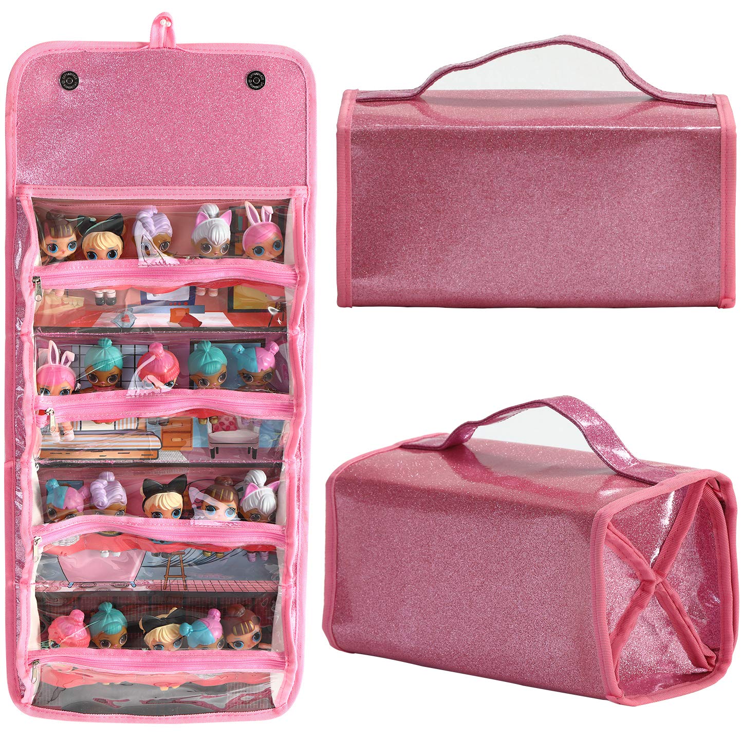 Leeche Dolls Storage & Display Case – Compatible with All LOL Surprise Dolls – Portable Organizer
