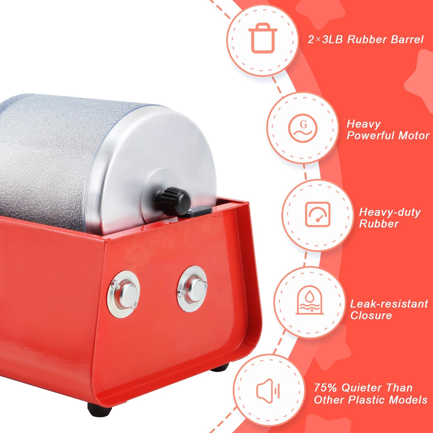 Leegol Electric Rock Tumbler 6LB Machine – Complete Home Gem Polishing Kit
