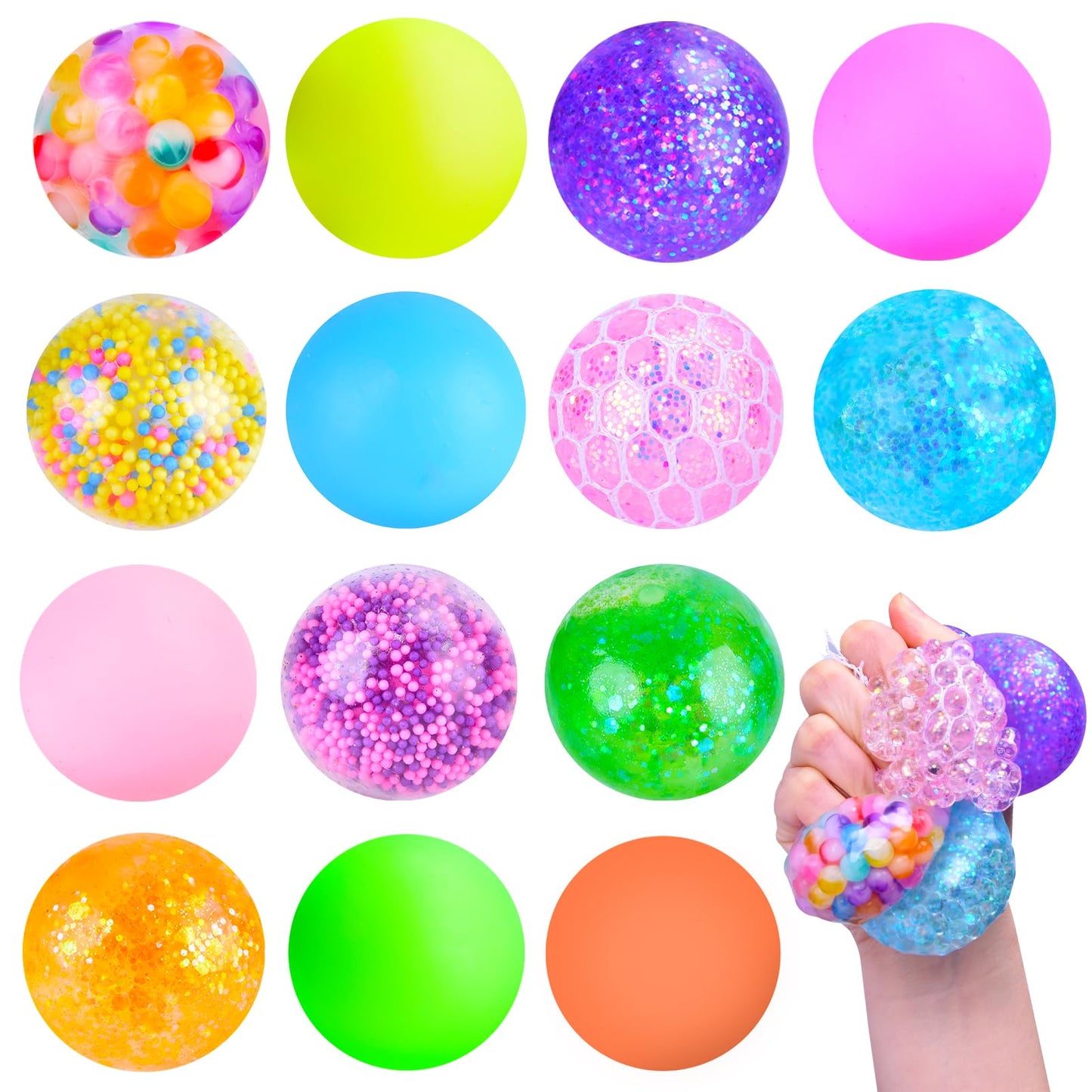 LEEHUR Squishy Stress Balls – 14-Pack Fidget Toys for Stress Relief & Focus