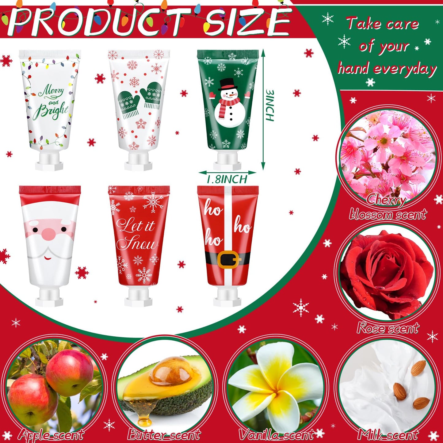 Leelosp 48-Piece Secret Santa Hand Cream Gift Set | 30ml Travel Size Lotions (6 Each Scent)