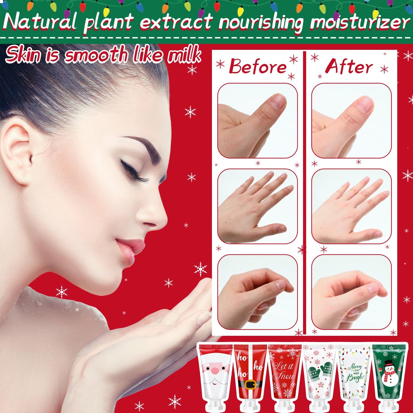 Leelosp 48-Piece Secret Santa Hand Cream Gift Set | 30ml Travel Size Lotions (6 Each Scent)