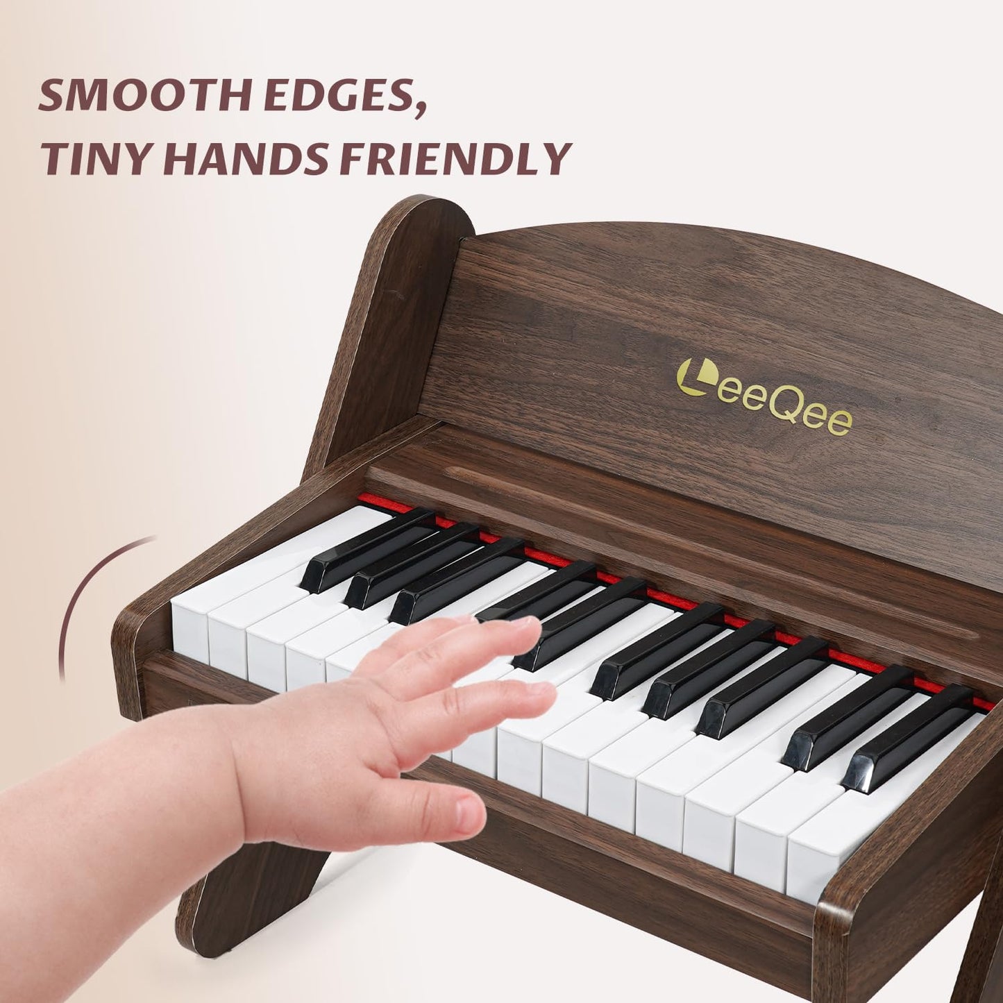 LeeQee Kids Piano Keyboard - 25 Keys Wooden Keyboard for Beginners, Educational Music Gift (Age 3+)